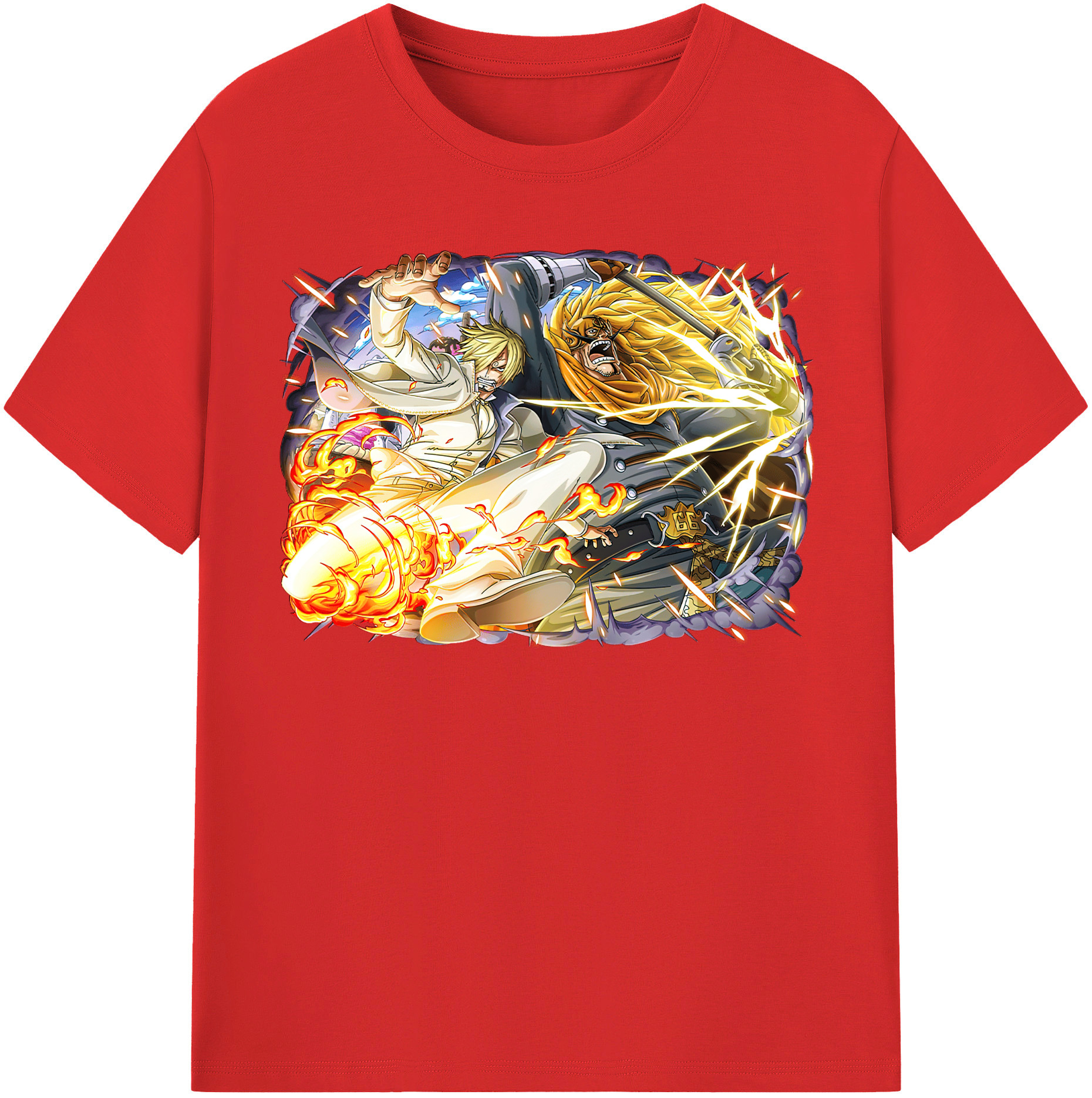 ワンピース サンジ ONE PIECE Sanji 綿100％半袖Tシャツ（フロントプリント）