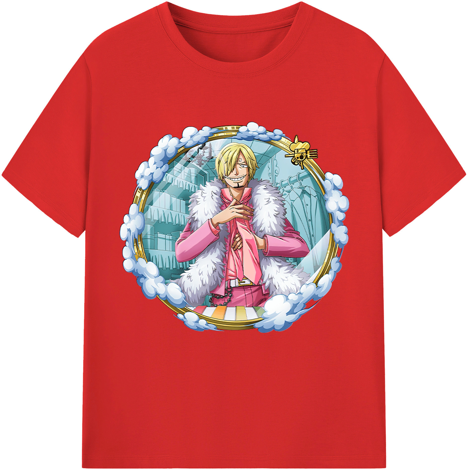 ワンピース サンジ ONE PIECE Sanji 綿100％半袖Tシャツ（フロントプリント）