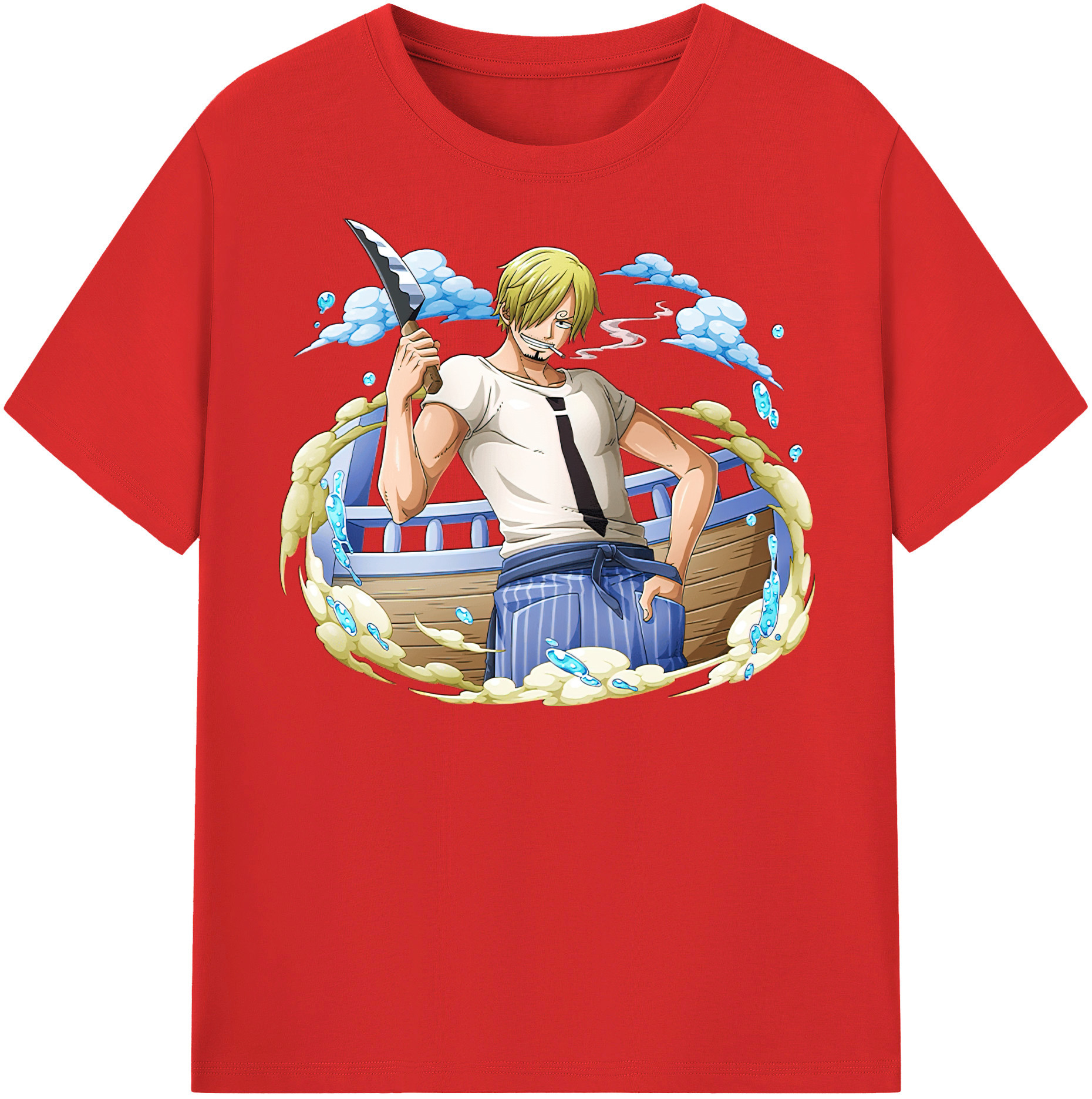 ワンピース サンジ ONE PIECE Sanji 綿100％半袖Tシャツ（フロントプリント）