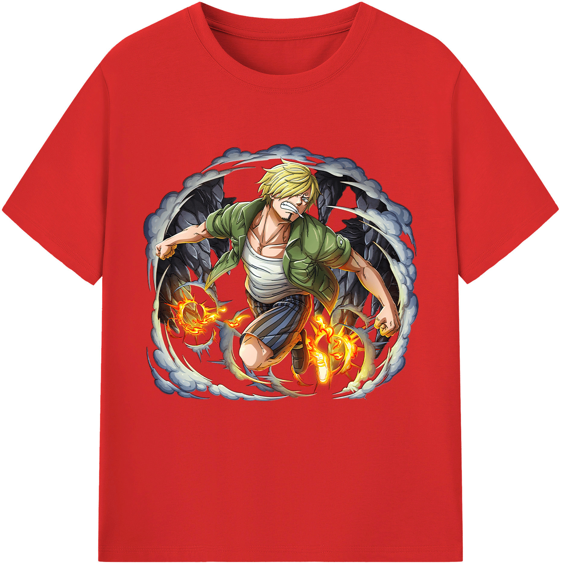ワンピース サンジ ONE PIECE Sanji 綿100％半袖Tシャツ（フロントプリント）