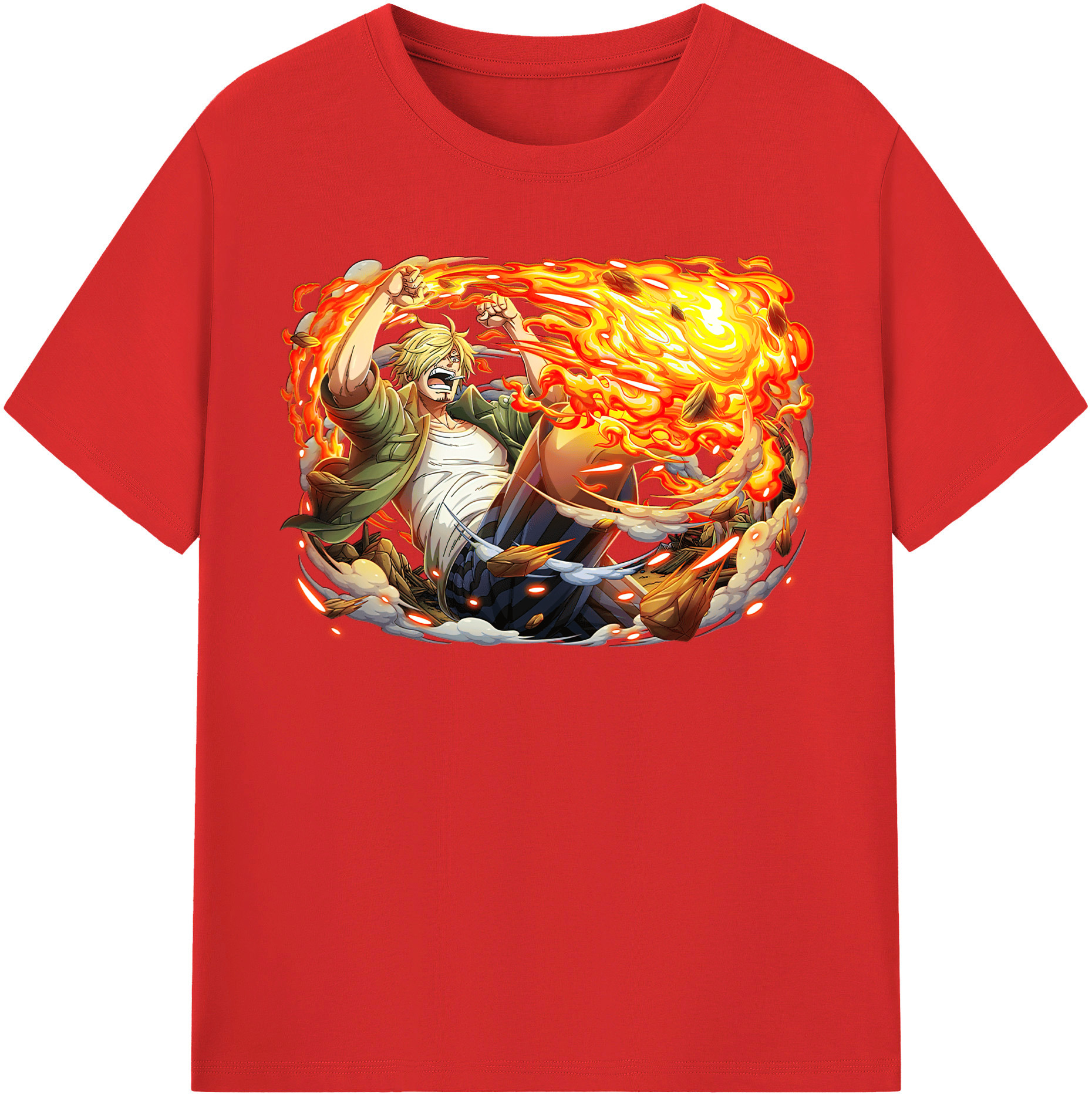 ワンピース サンジ ONE PIECE Sanji 綿100％半袖Tシャツ（フロントプリント）