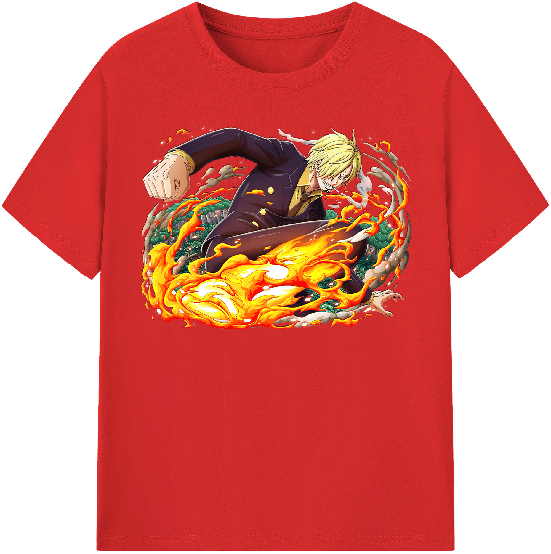 ワンピース サンジ ONE PIECE Sanji 綿100％半袖Tシャツ（フロントプリント）