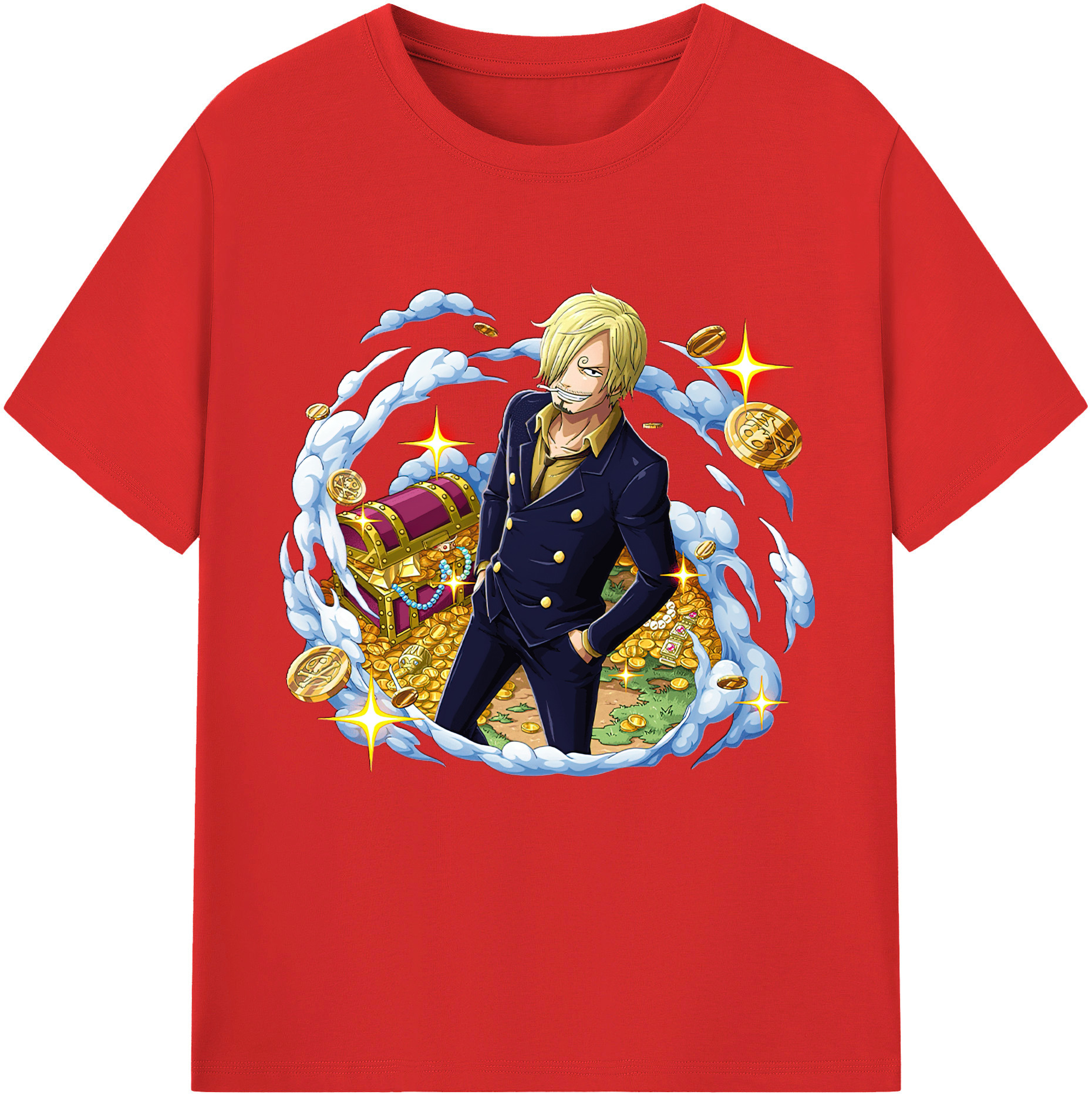 ワンピース サンジ ONE PIECE Sanji 綿100％半袖Tシャツ（フロントプリント）
