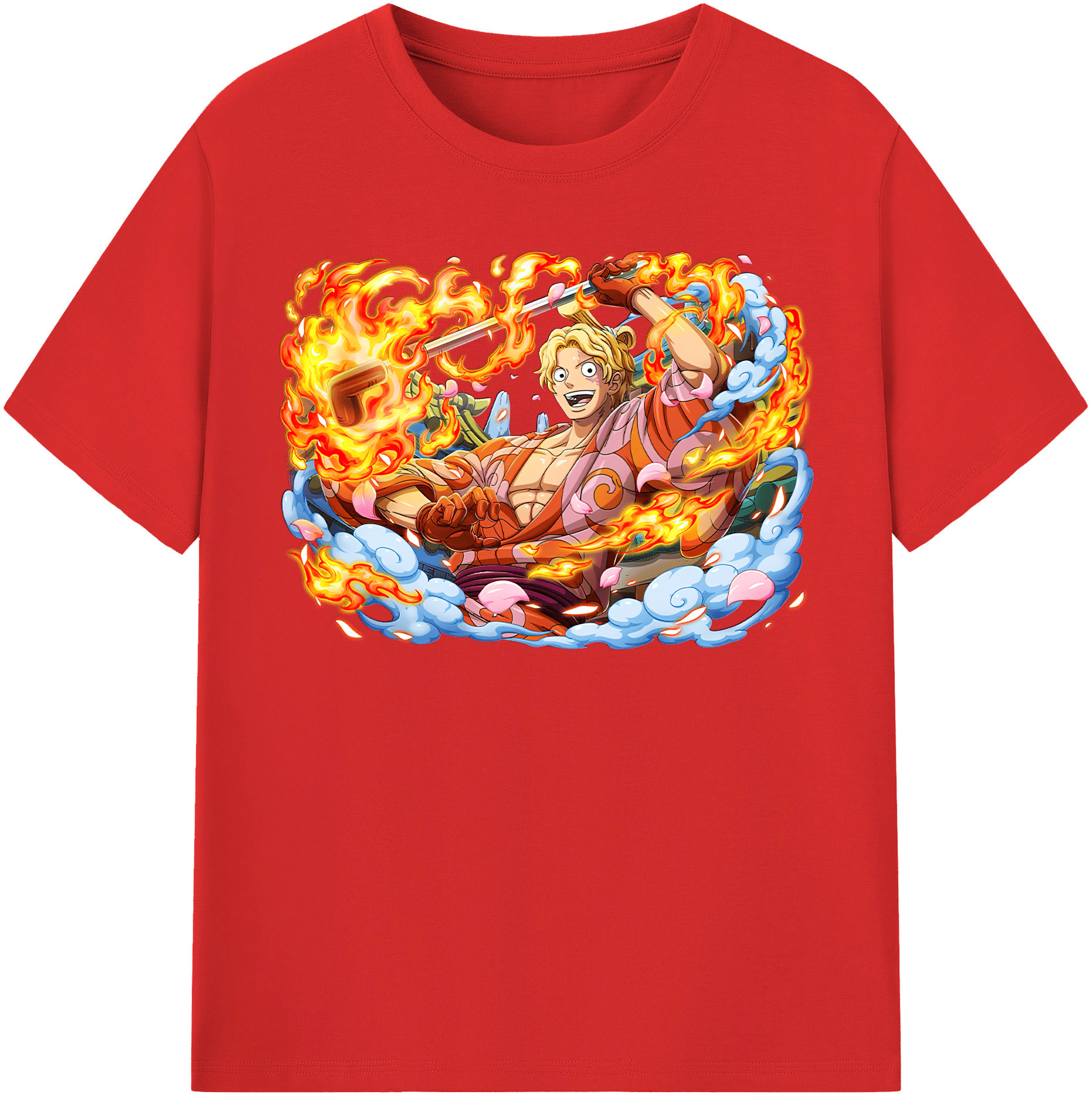 ワンピース サンジ ONE PIECE Sanji 綿100％半袖Tシャツ（フロントプリント）