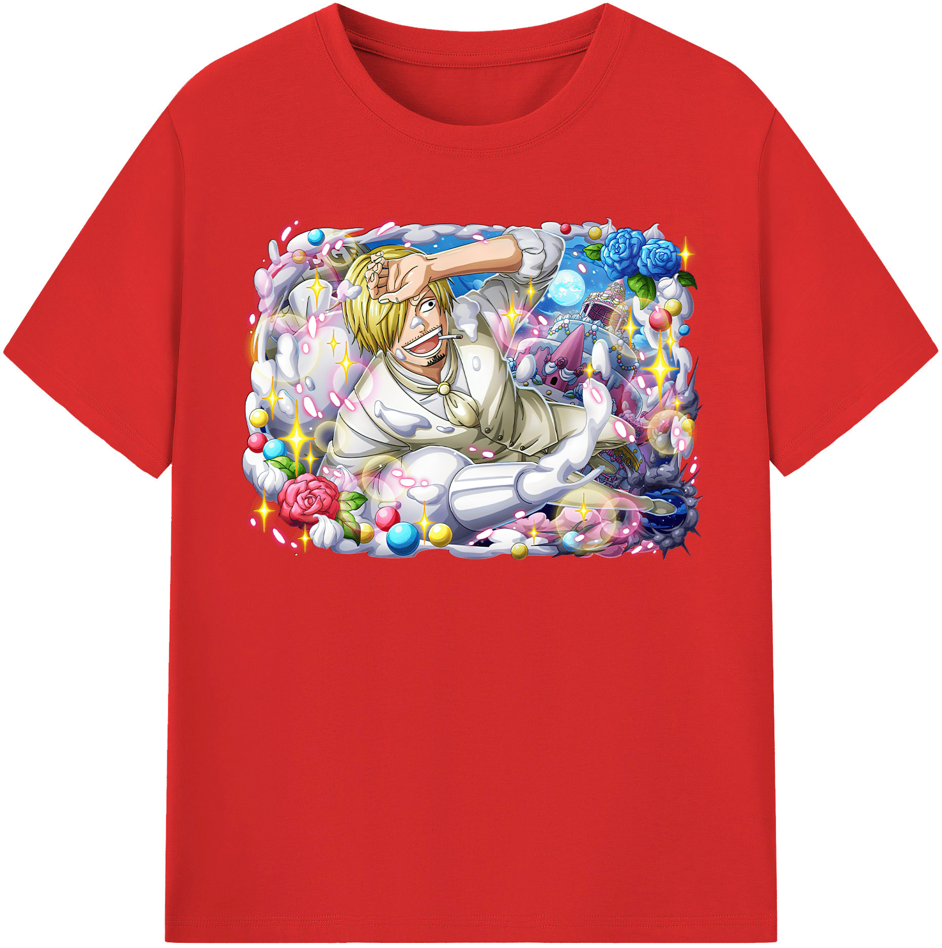 ワンピース サンジ ONE PIECE Sanji 綿100％半袖Tシャツ（フロントプリント）