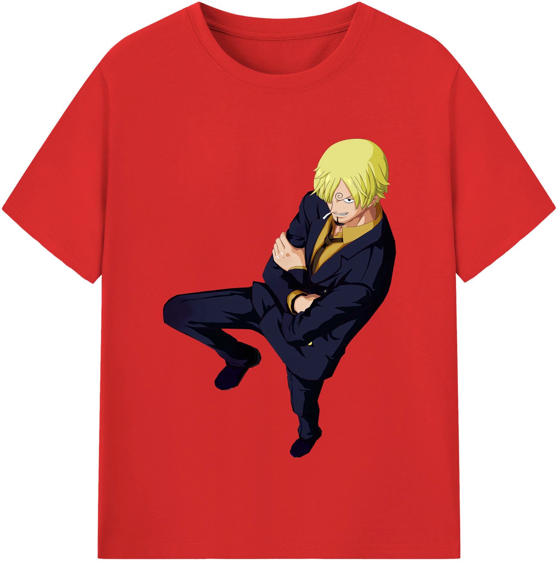 ワンピース サンジ ONE PIECE Sanji 綿100％半袖Tシャツ（フロントプリント）
