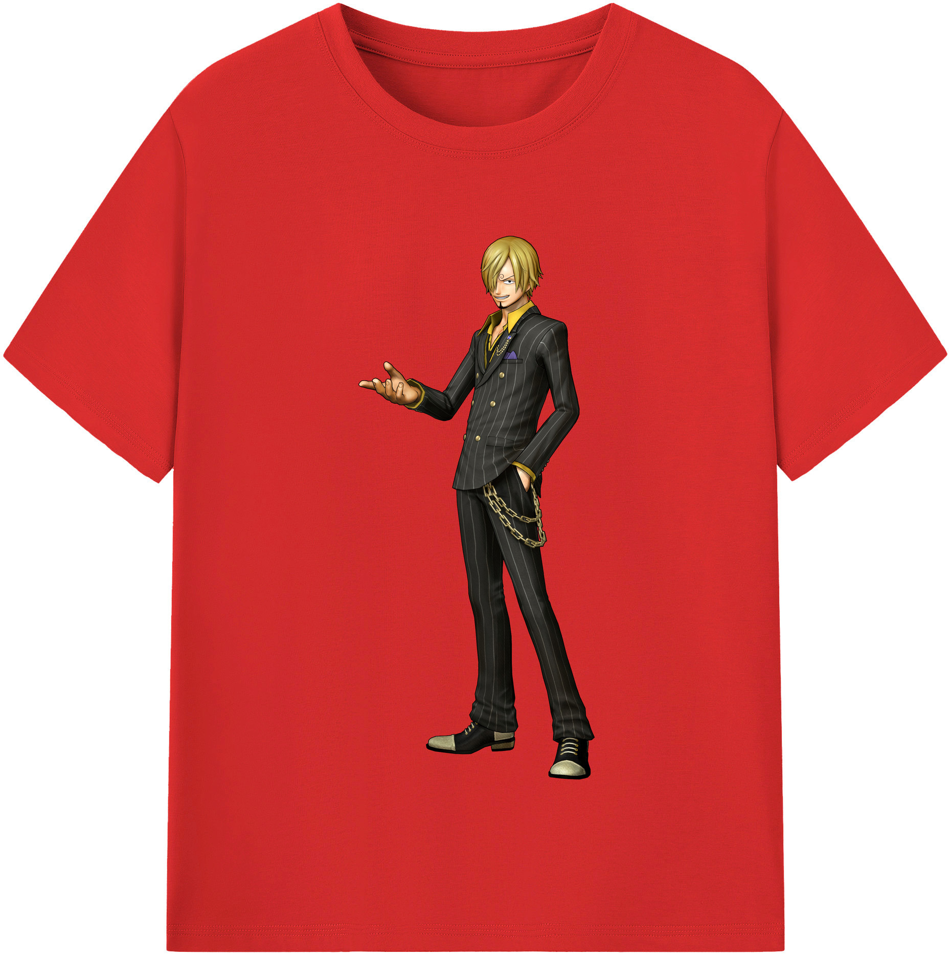 ワンピース サンジ ONE PIECE Sanji 綿100％半袖Tシャツ（フロントプリント）