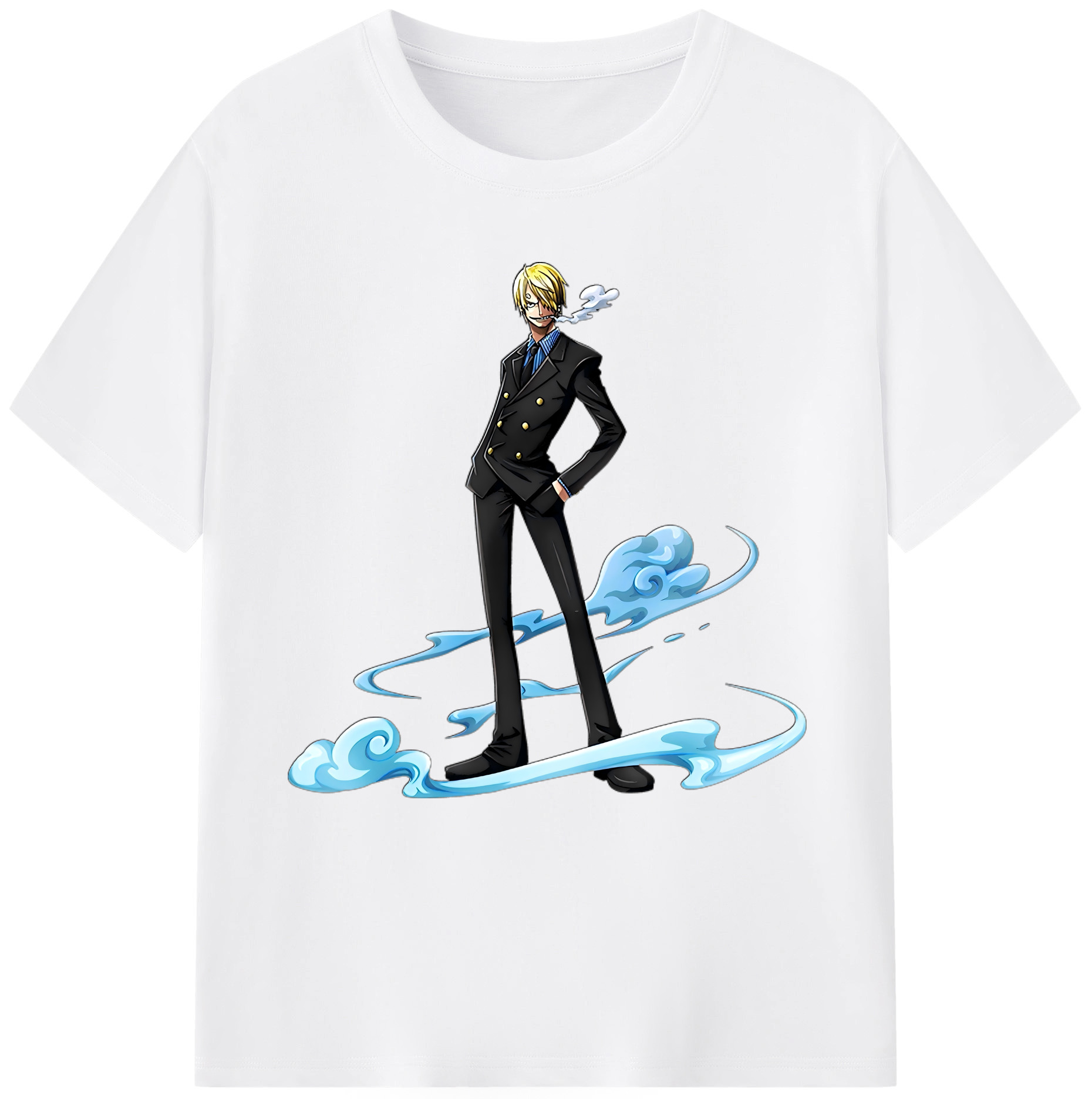 （画像用） ワンピース サンジ ONE PIECE Sanji 綿100％半袖Tシャツ（フロントプリント）