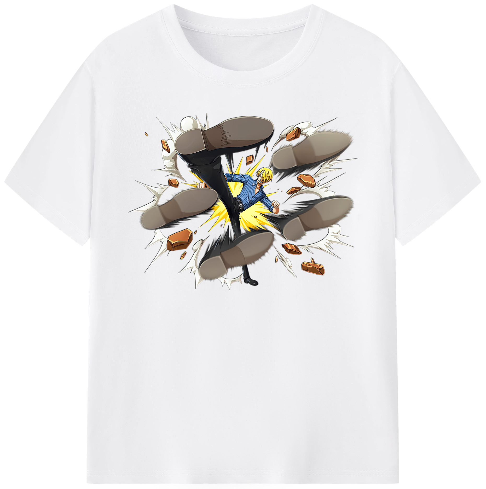（画像用） ワンピース サンジ ONE PIECE Sanji 綿100％半袖Tシャツ（フロントプリント）