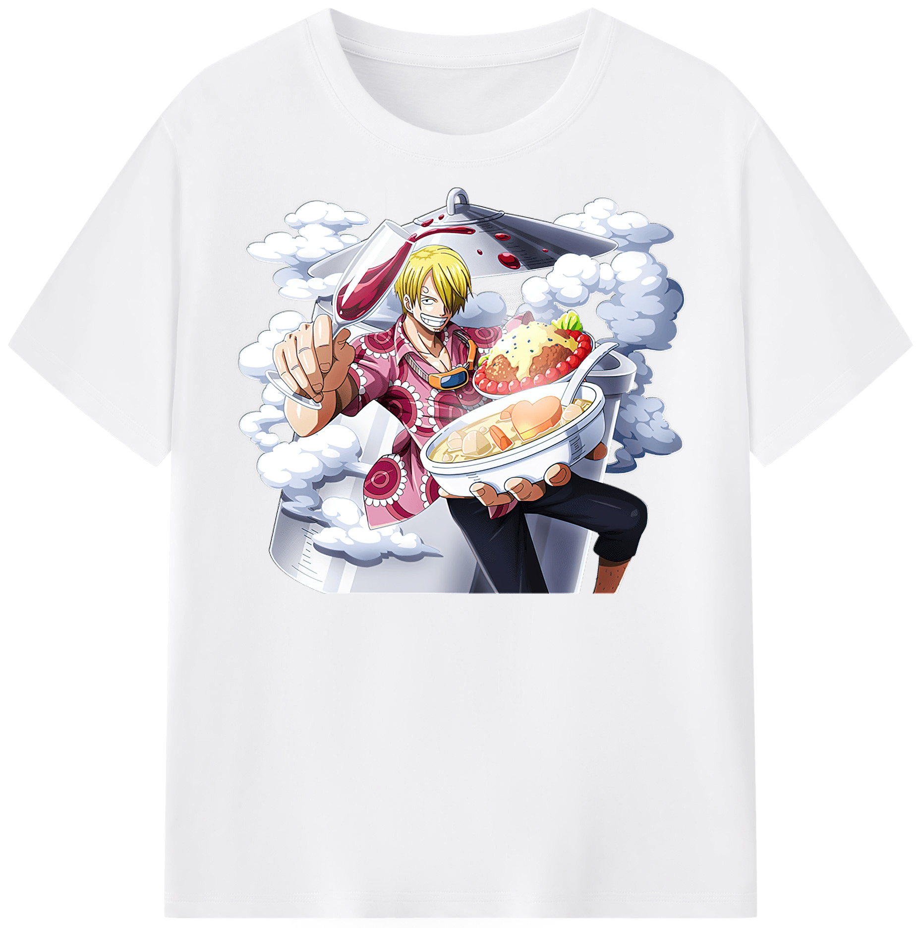 （画像用） ワンピース サンジ ONE PIECE Sanji 綿100％半袖Tシャツ（フロントプリント）