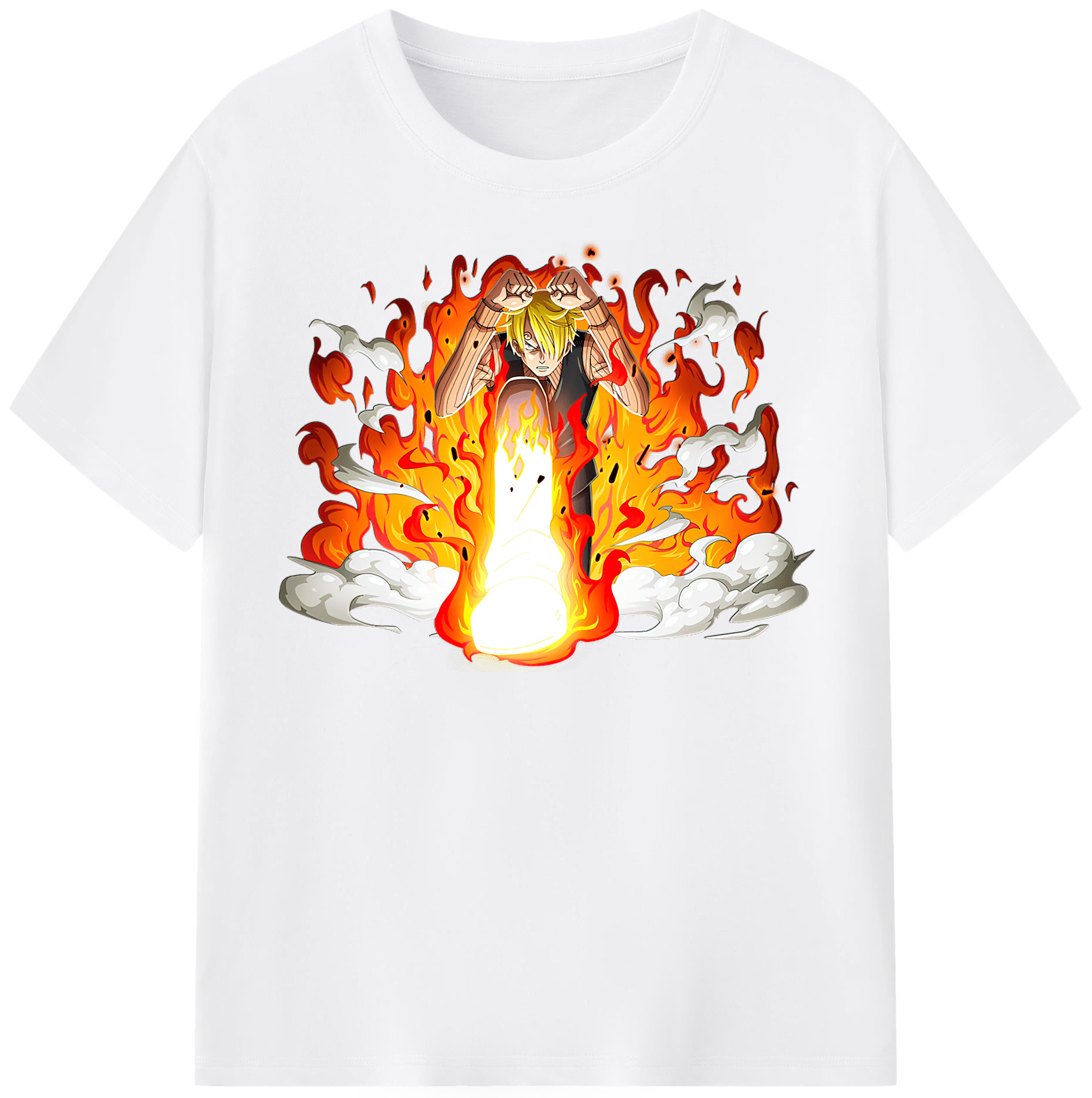 （画像用） ワンピース サンジ ONE PIECE Sanji 綿100％半袖Tシャツ（フロントプリント）