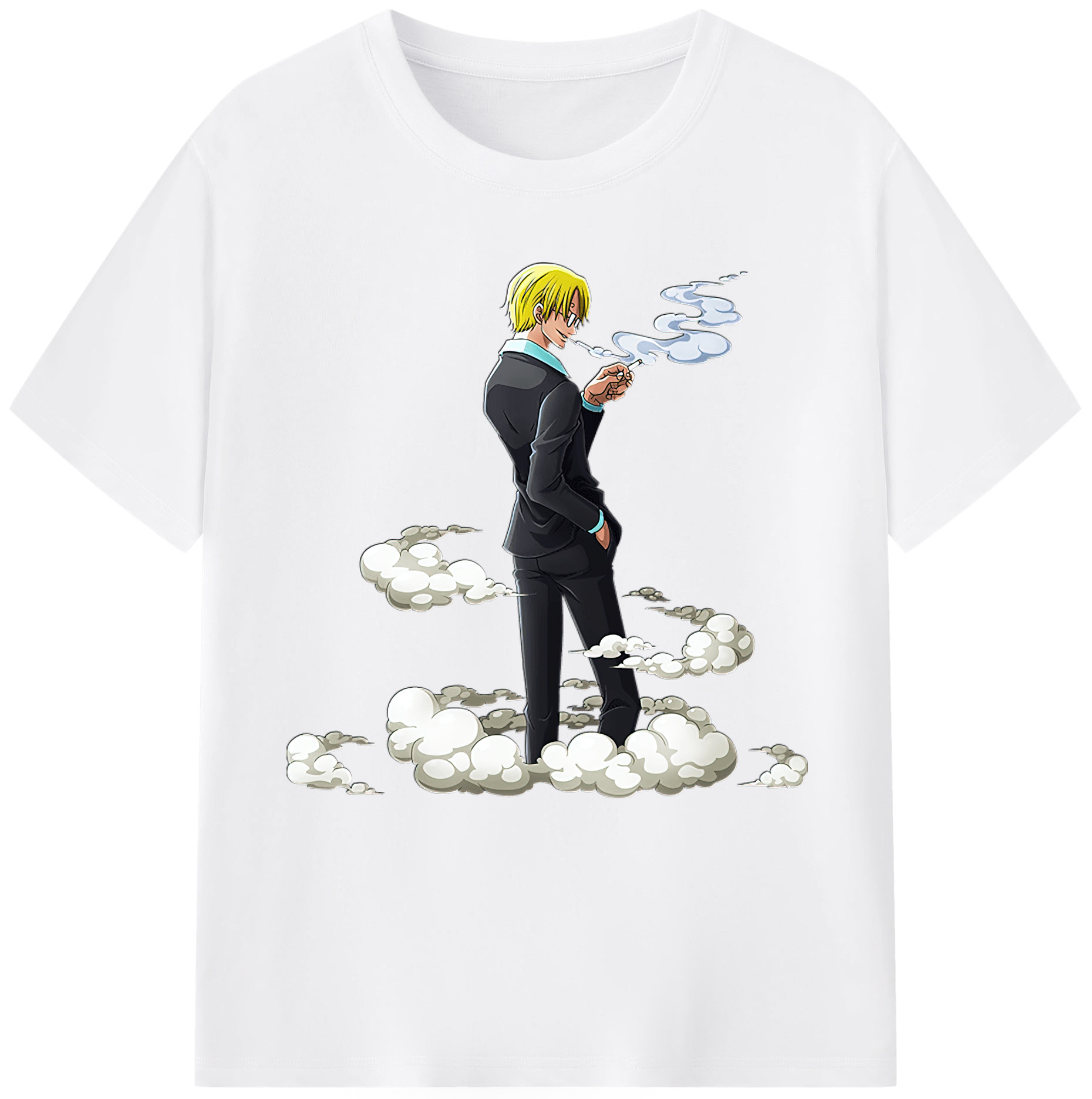 （画像用） ワンピース サンジ ONE PIECE Sanji 綿100％半袖Tシャツ（フロントプリント）