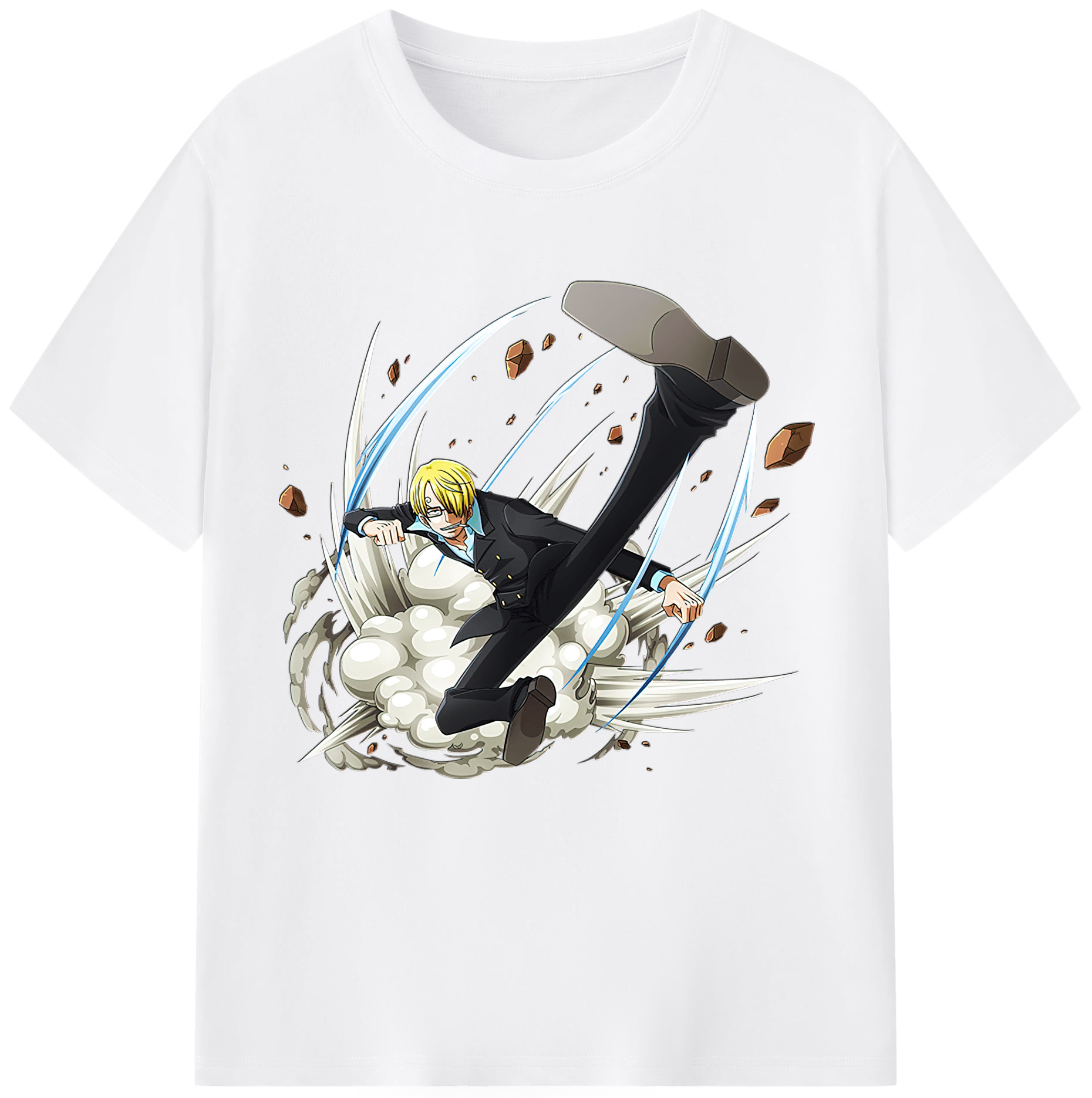 （画像用） ワンピース サンジ ONE PIECE Sanji 綿100％半袖Tシャツ（フロントプリント）