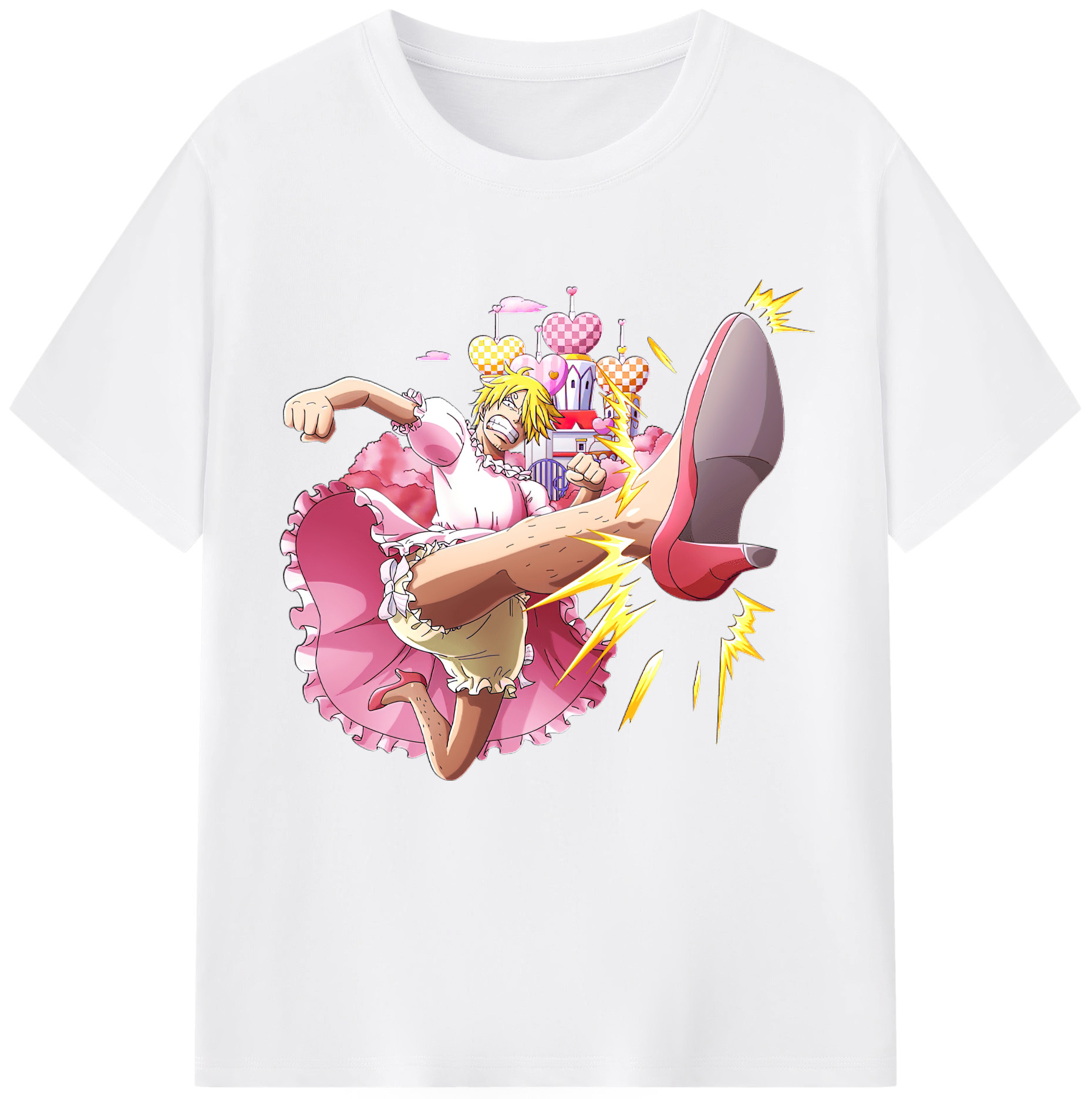 （画像用） ワンピース サンジ ONE PIECE Sanji 綿100％半袖Tシャツ（フロントプリント）