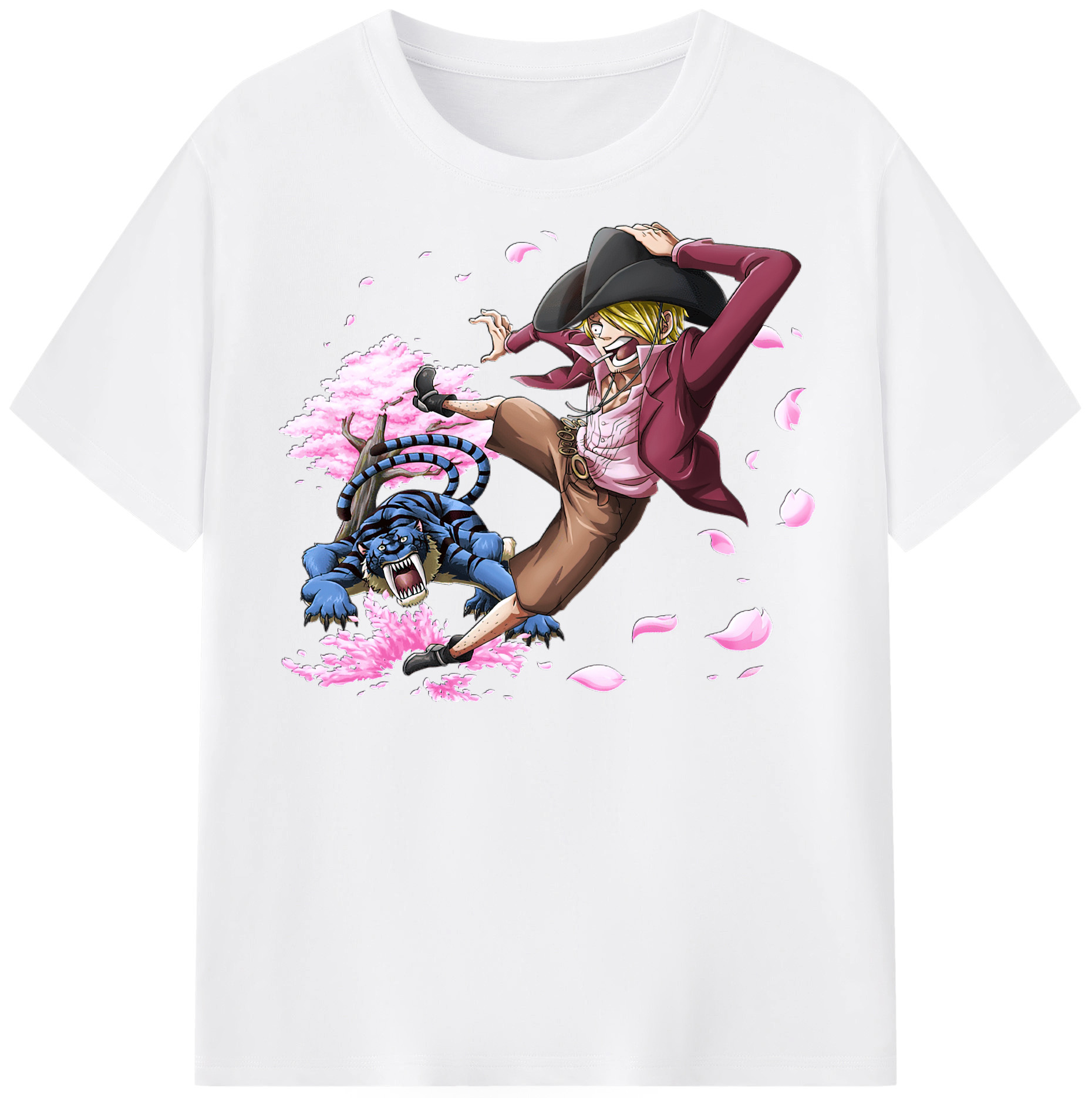 （画像用） ワンピース サンジ ONE PIECE Sanji 綿100％半袖Tシャツ（フロントプリント）