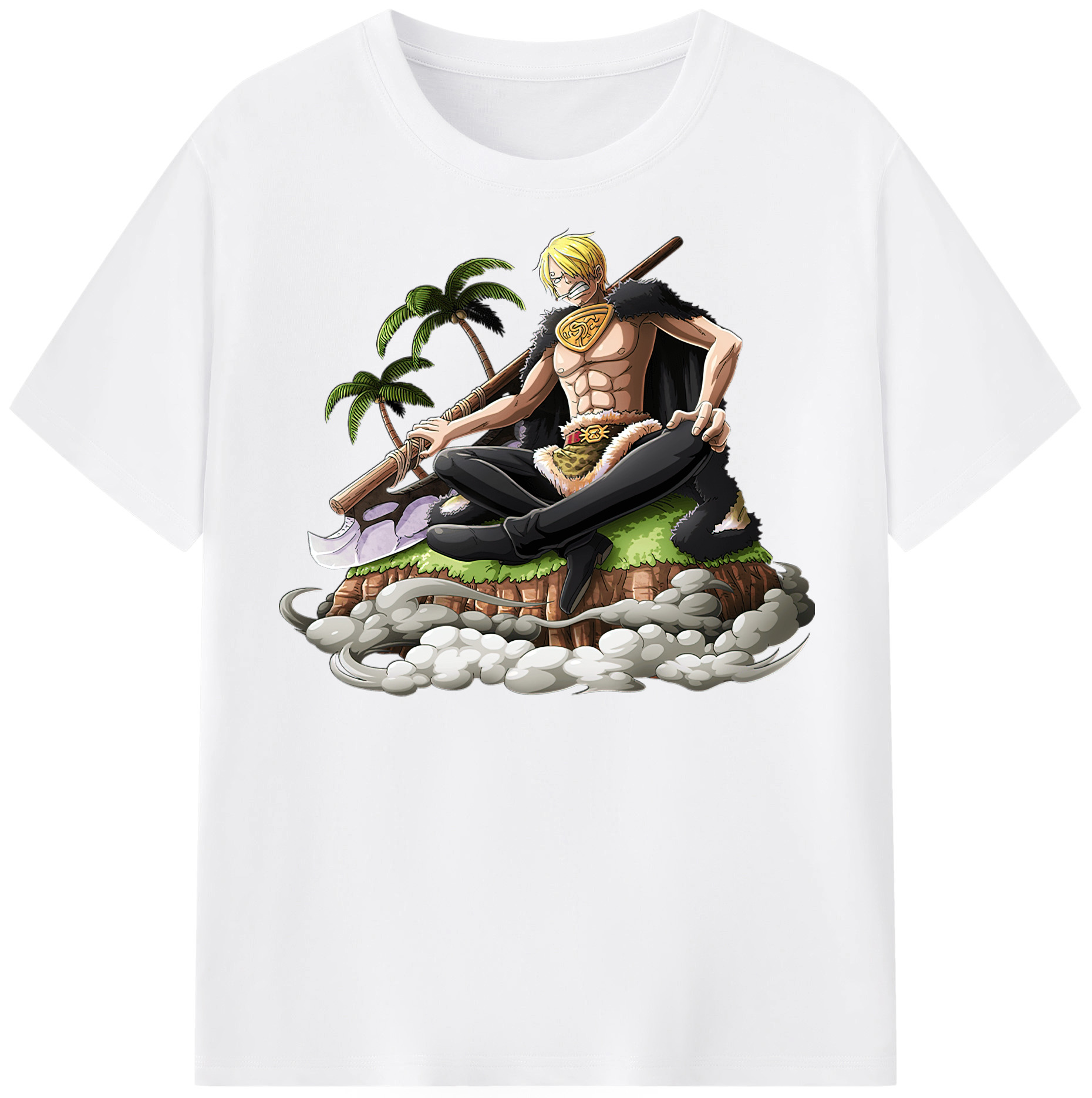 （画像用） ワンピース サンジ ONE PIECE Sanji 綿100％半袖Tシャツ（フロントプリント）
