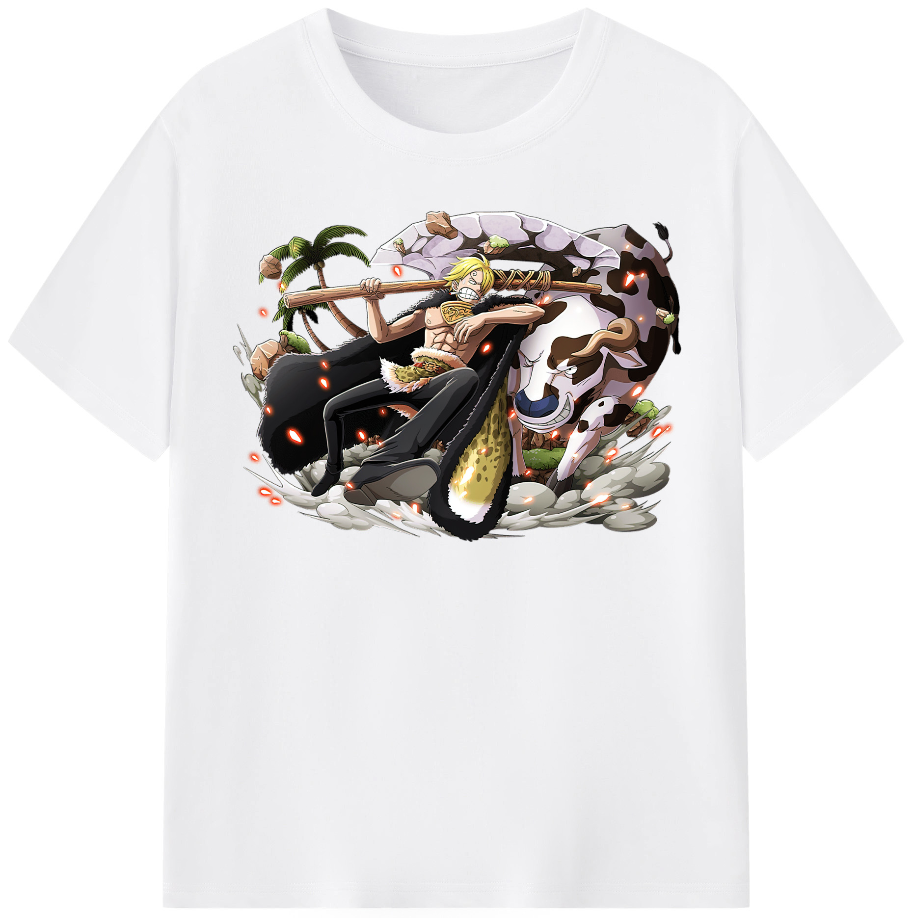 （画像用） ワンピース サンジ ONE PIECE Sanji 綿100％半袖Tシャツ（フロントプリント）