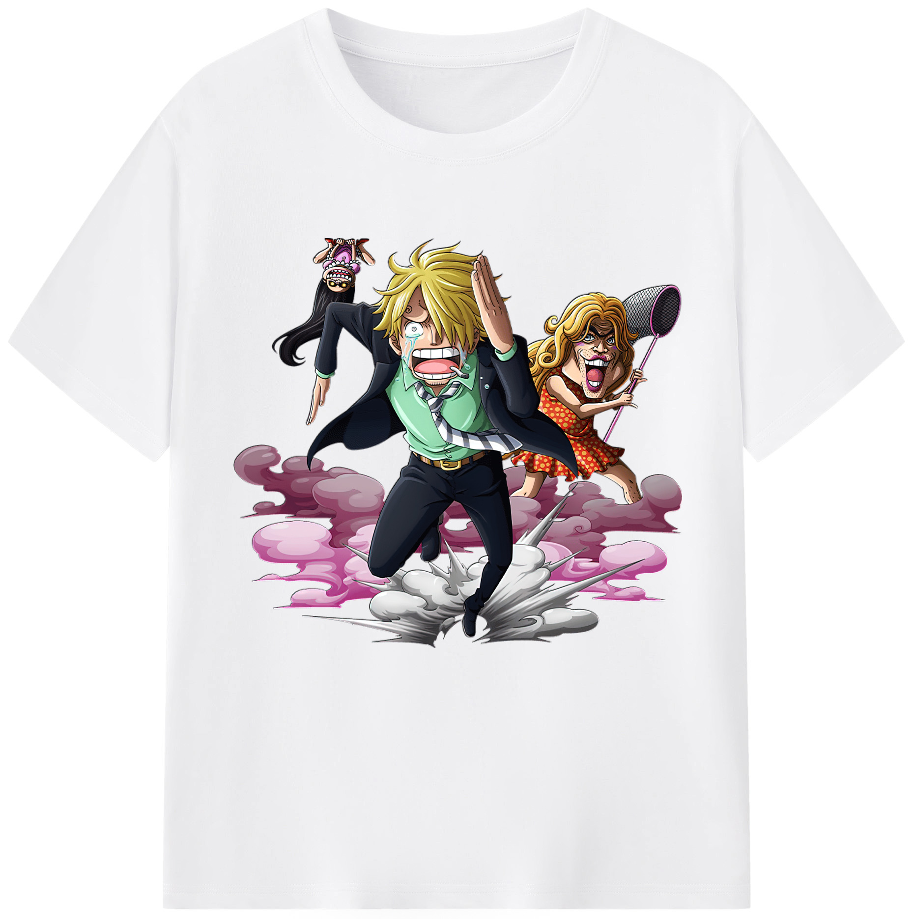（画像用） ワンピース サンジ ONE PIECE Sanji 綿100％半袖Tシャツ（フロントプリント）