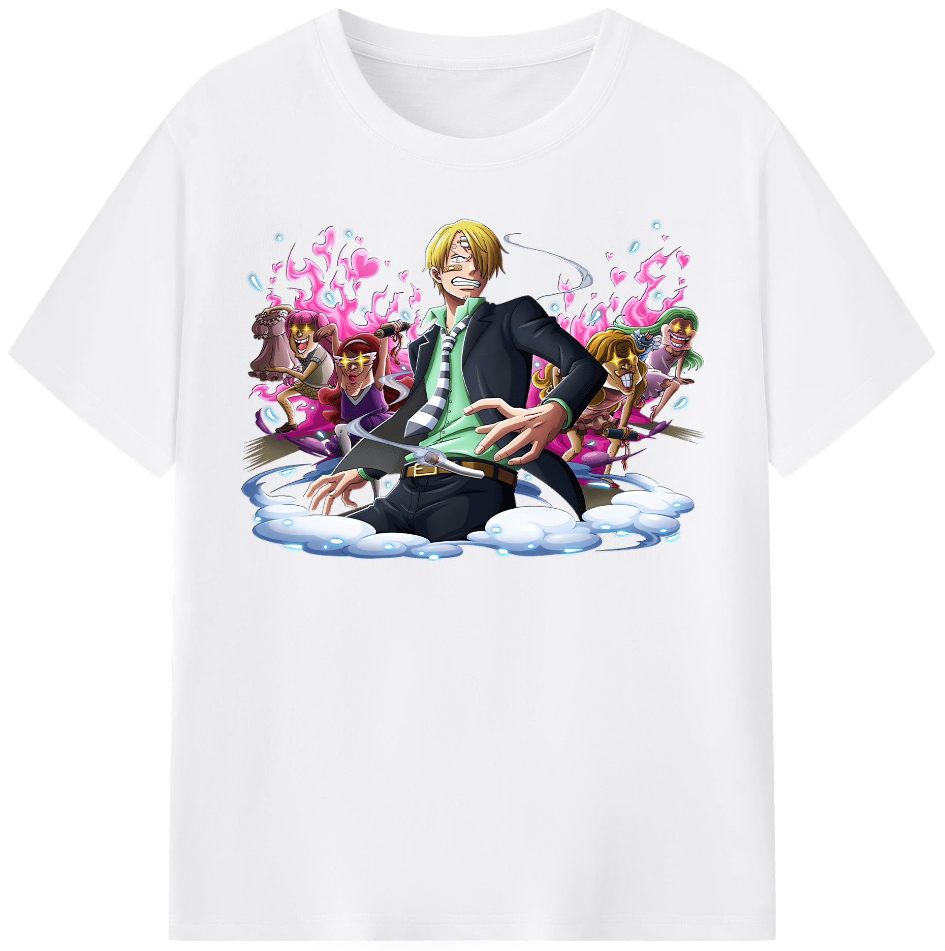 （画像用） ワンピース サンジ ONE PIECE Sanji 綿100％半袖Tシャツ（フロントプリント）