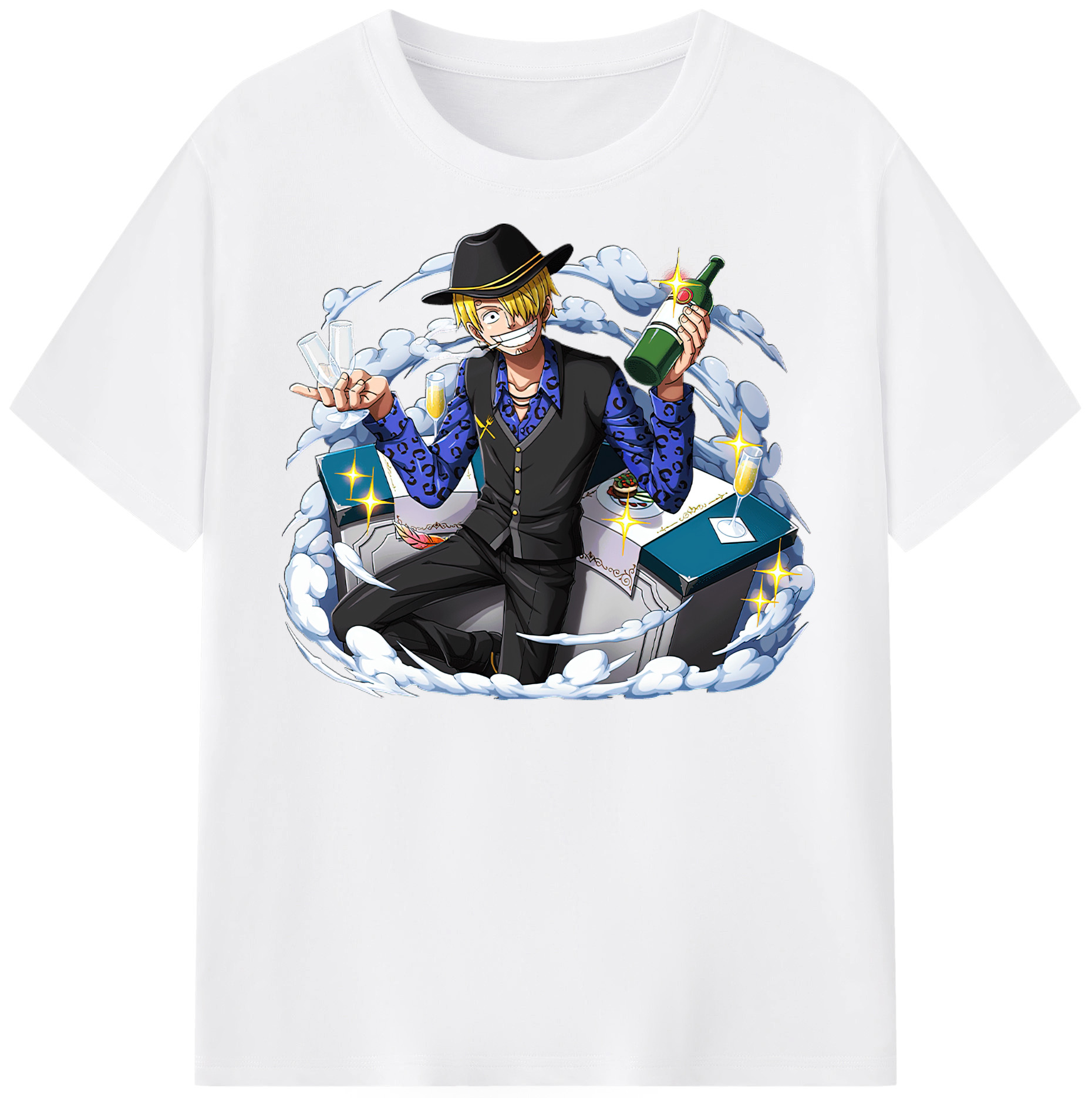 （画像用） ワンピース サンジ ONE PIECE Sanji 綿100％半袖Tシャツ（フロントプリント）