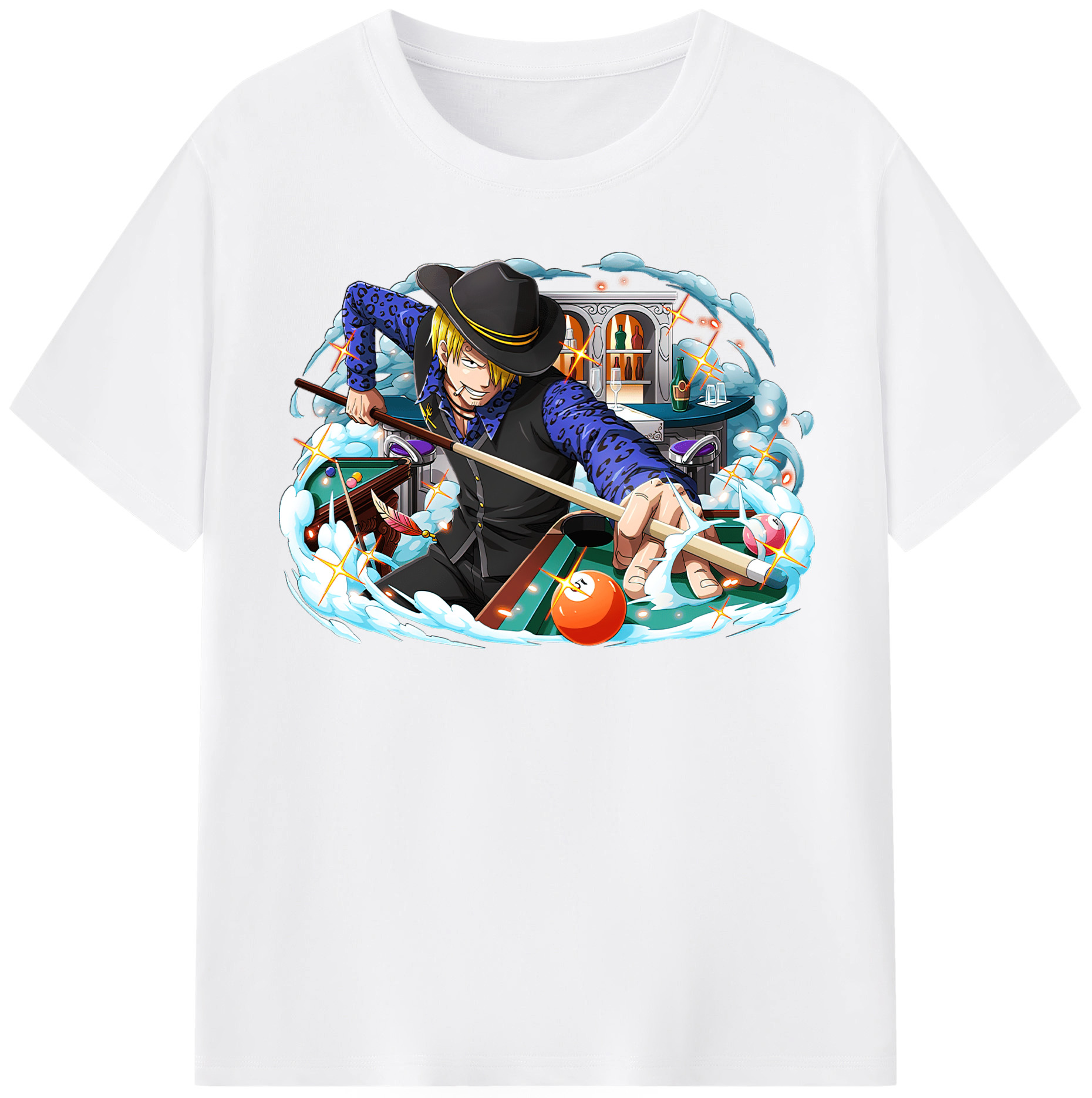 （画像用） ワンピース サンジ ONE PIECE Sanji 綿100％半袖Tシャツ（フロントプリント）