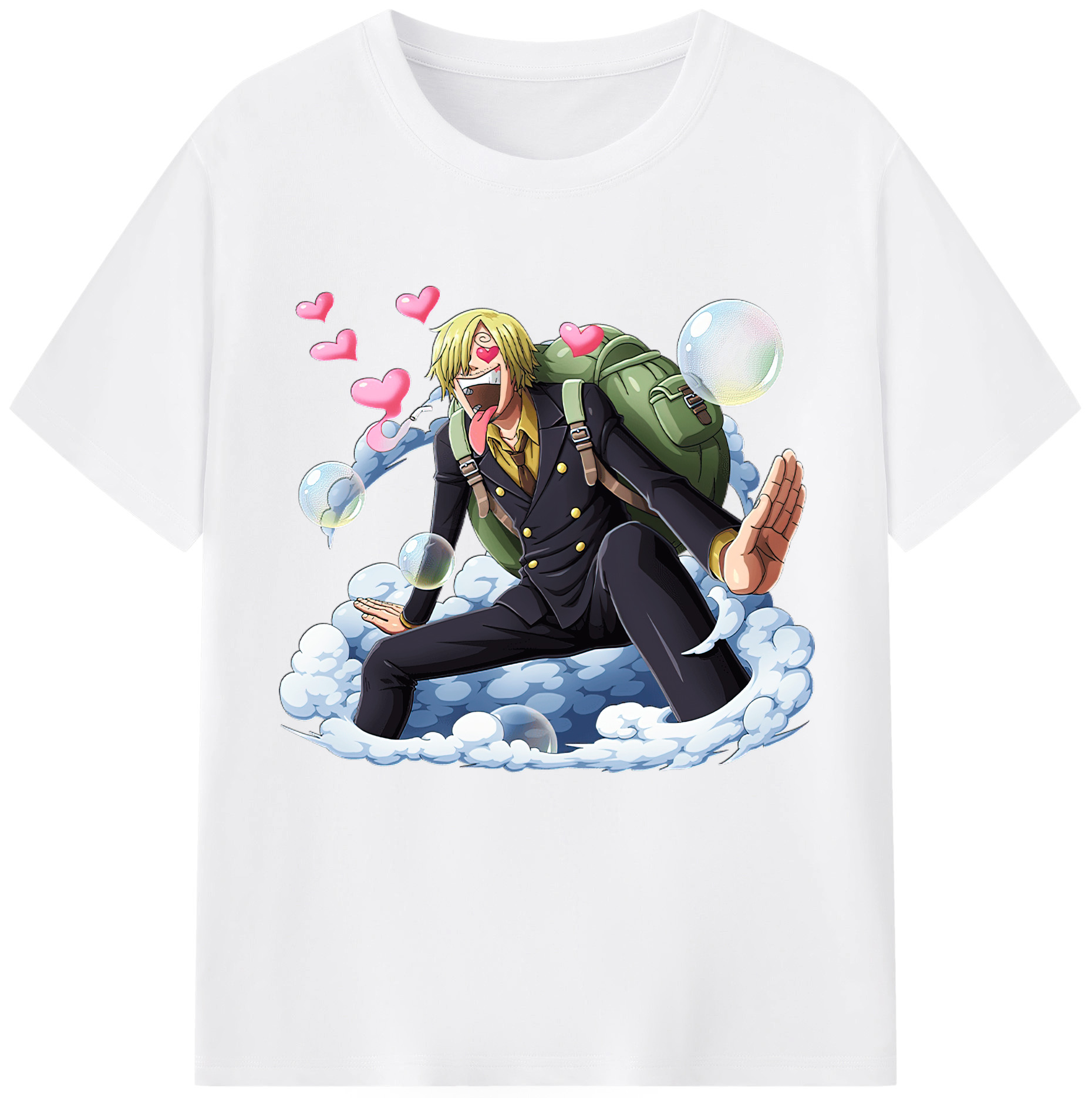 （画像用） ワンピース サンジ ONE PIECE Sanji 綿100％半袖Tシャツ（フロントプリント）