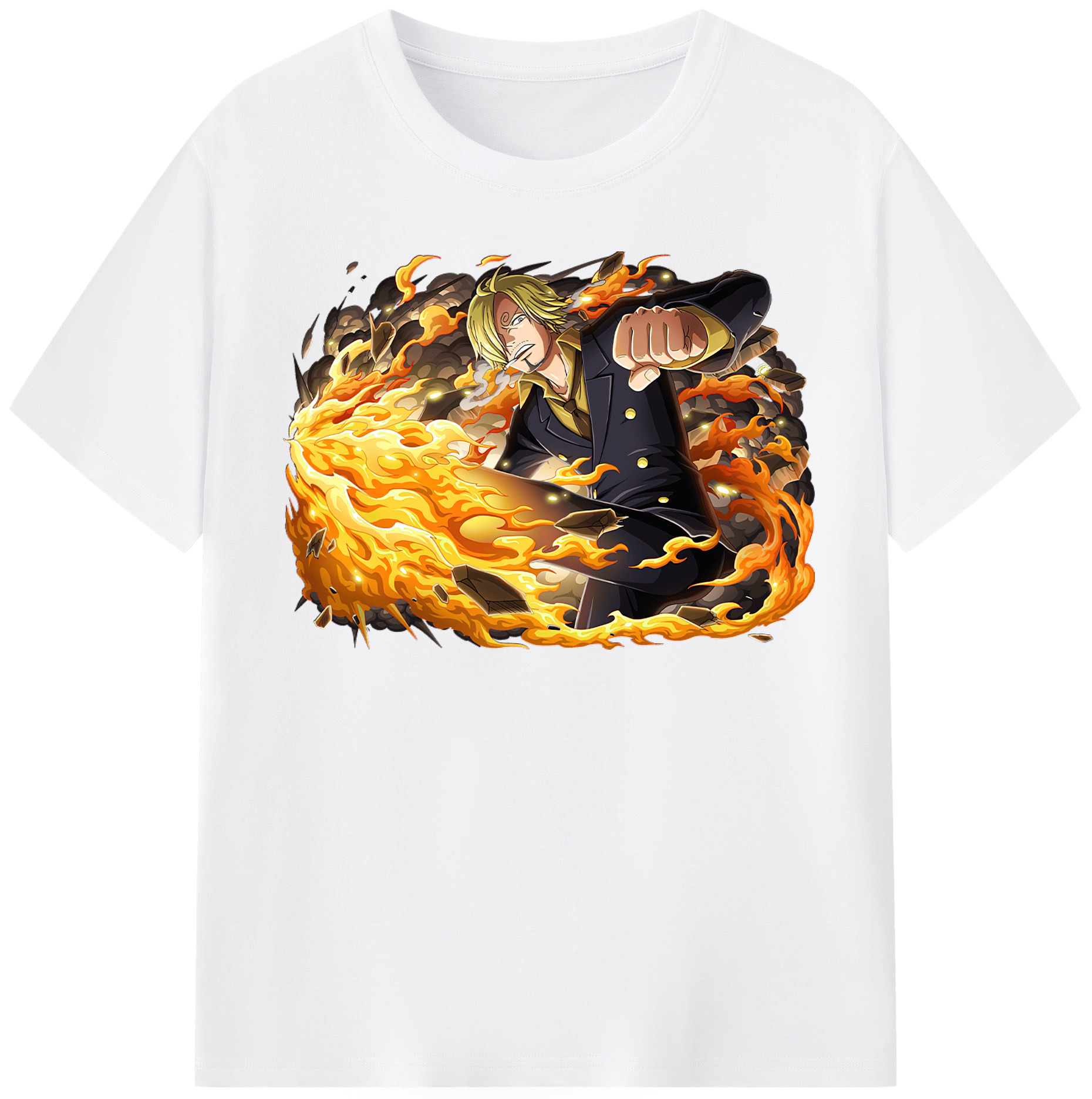 （画像用） ワンピース サンジ ONE PIECE Sanji 綿100％半袖Tシャツ（フロントプリント）