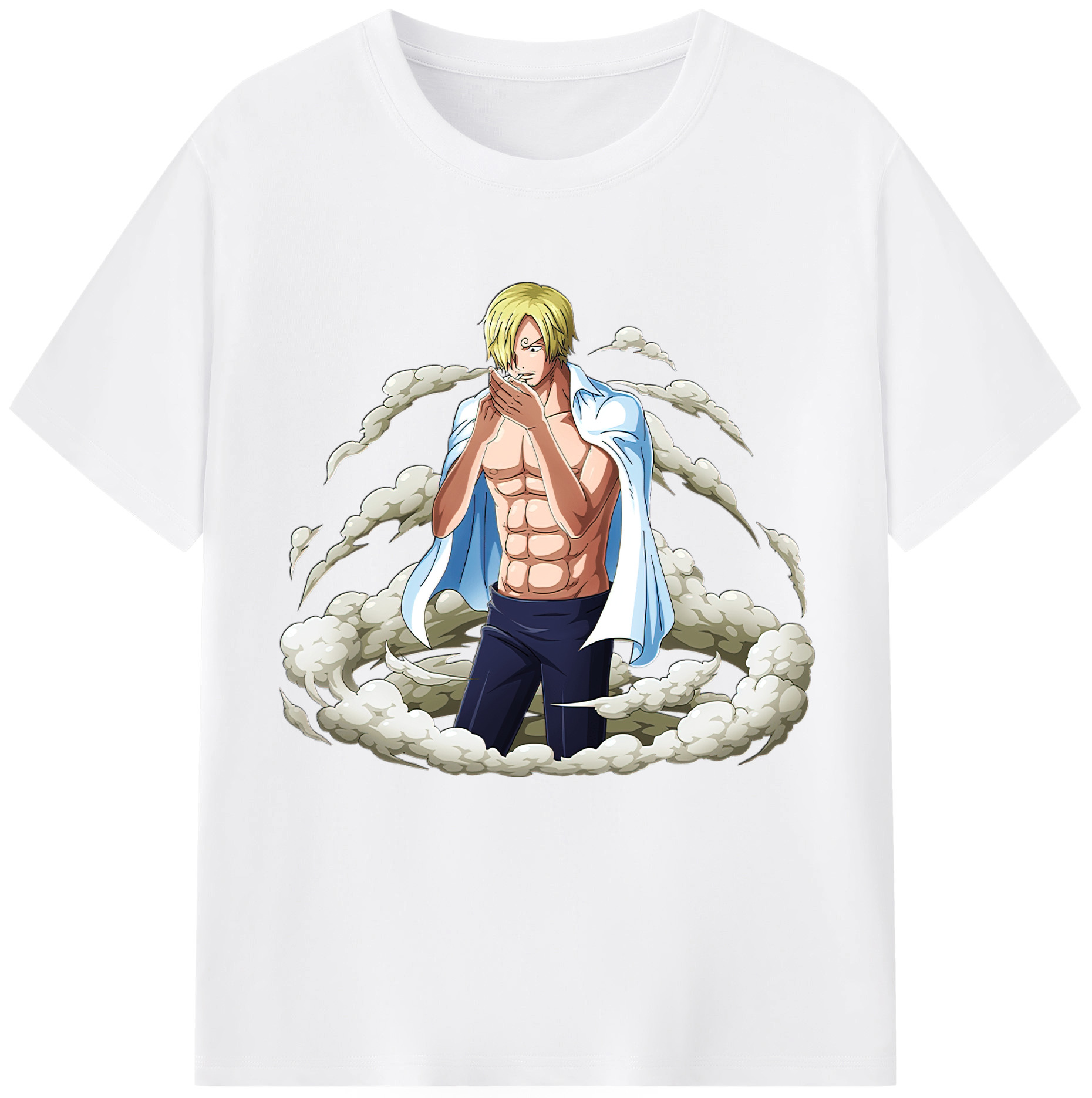 （画像用） ワンピース サンジ ONE PIECE Sanji 綿100％半袖Tシャツ（フロントプリント）