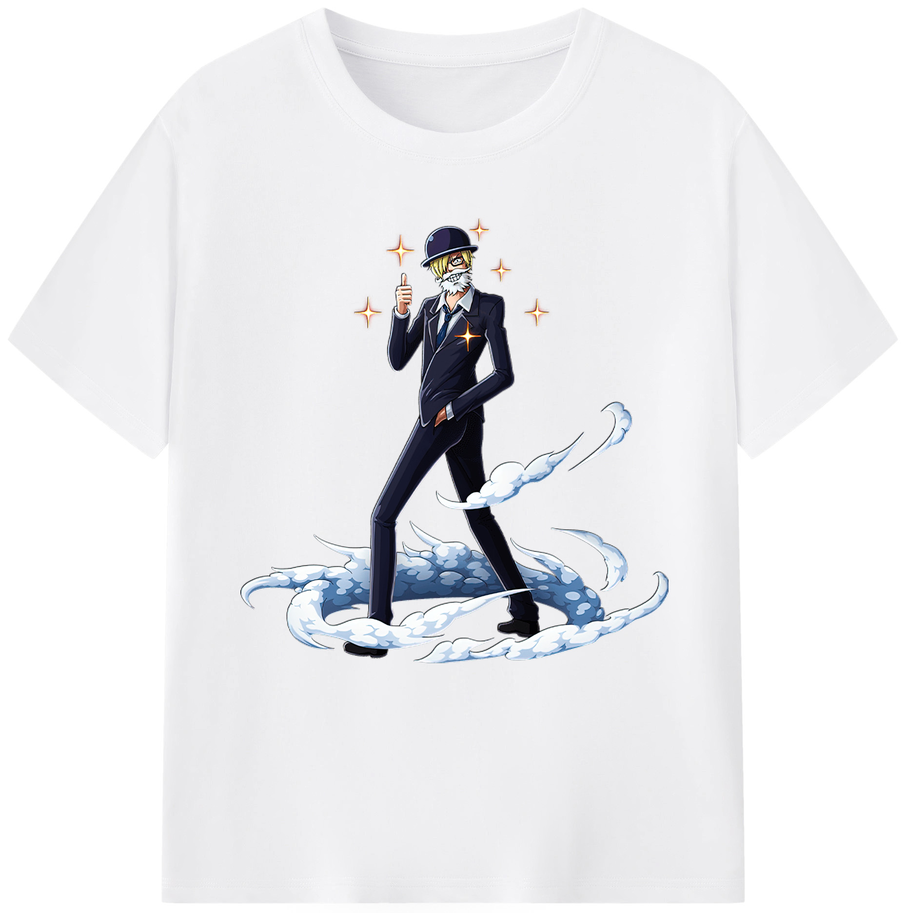 （画像用） ワンピース サンジ ONE PIECE Sanji 綿100％半袖Tシャツ（フロントプリント）