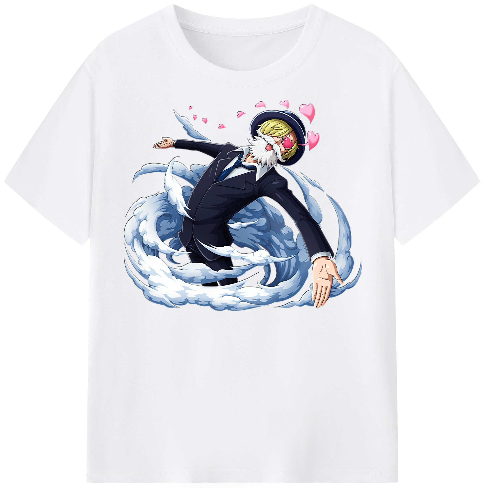 （画像用） ワンピース サンジ ONE PIECE Sanji 綿100％半袖Tシャツ（フロントプリント）