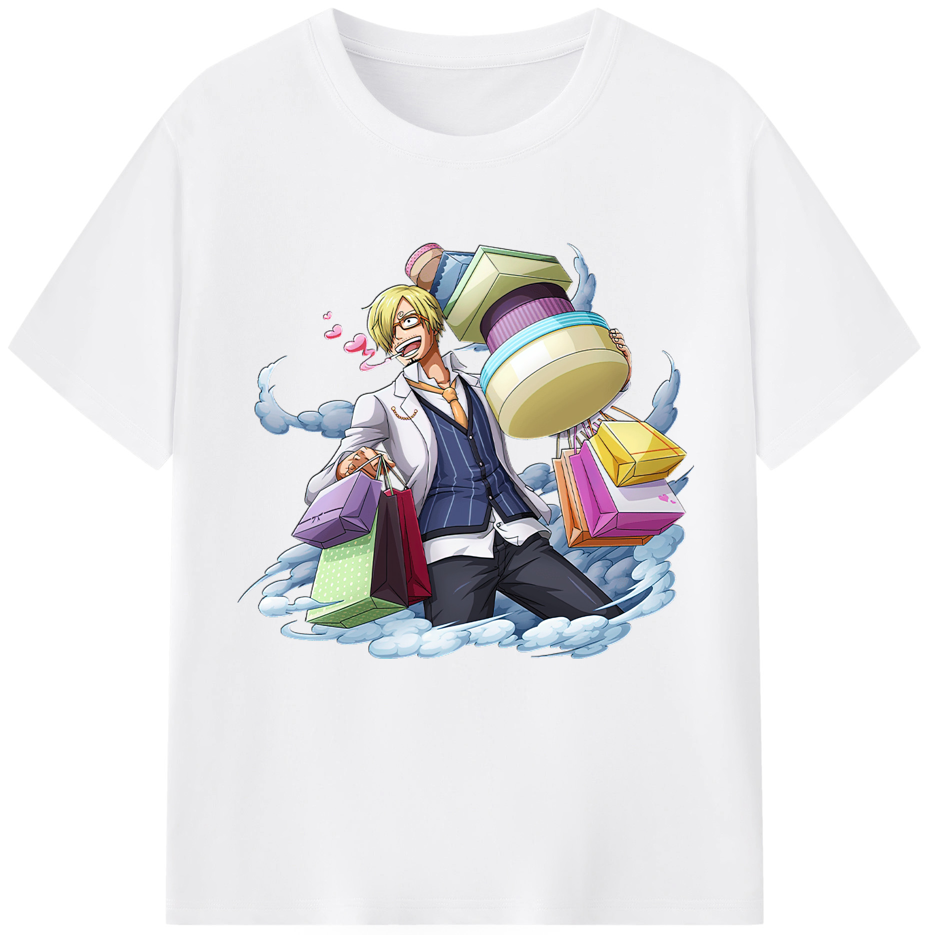 （画像用） ワンピース サンジ ONE PIECE Sanji 綿100％半袖Tシャツ（フロントプリント）