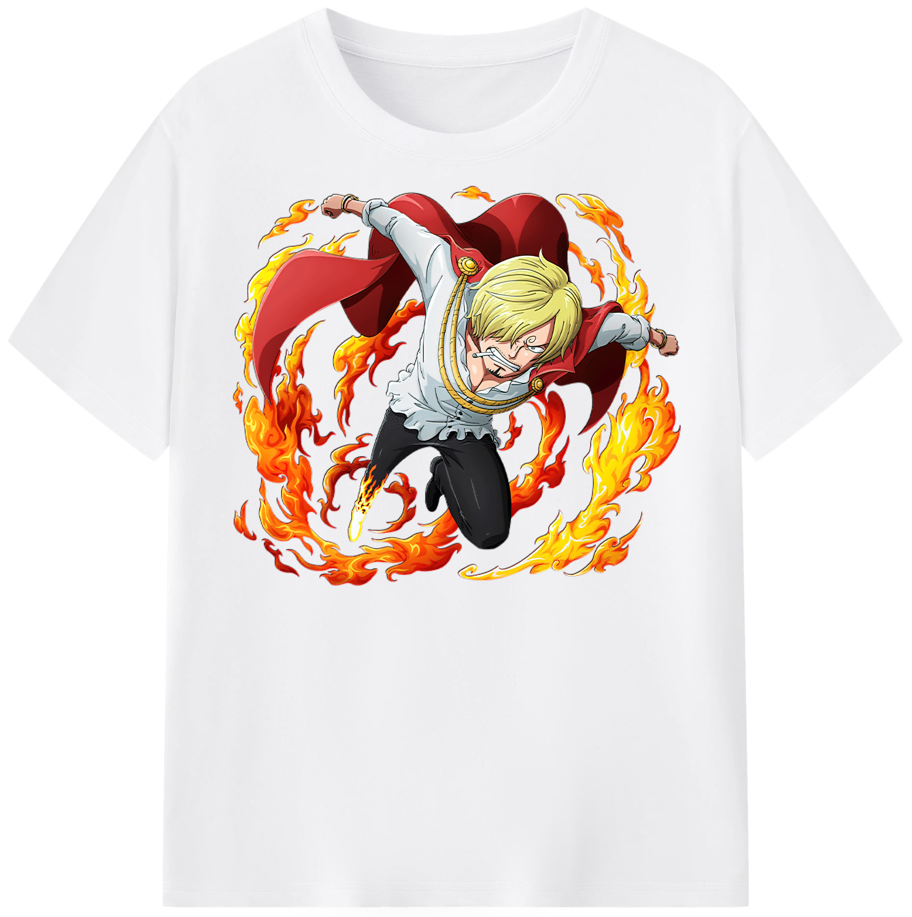 （画像用） ワンピース サンジ ONE PIECE Sanji 綿100％半袖Tシャツ（フロントプリント）