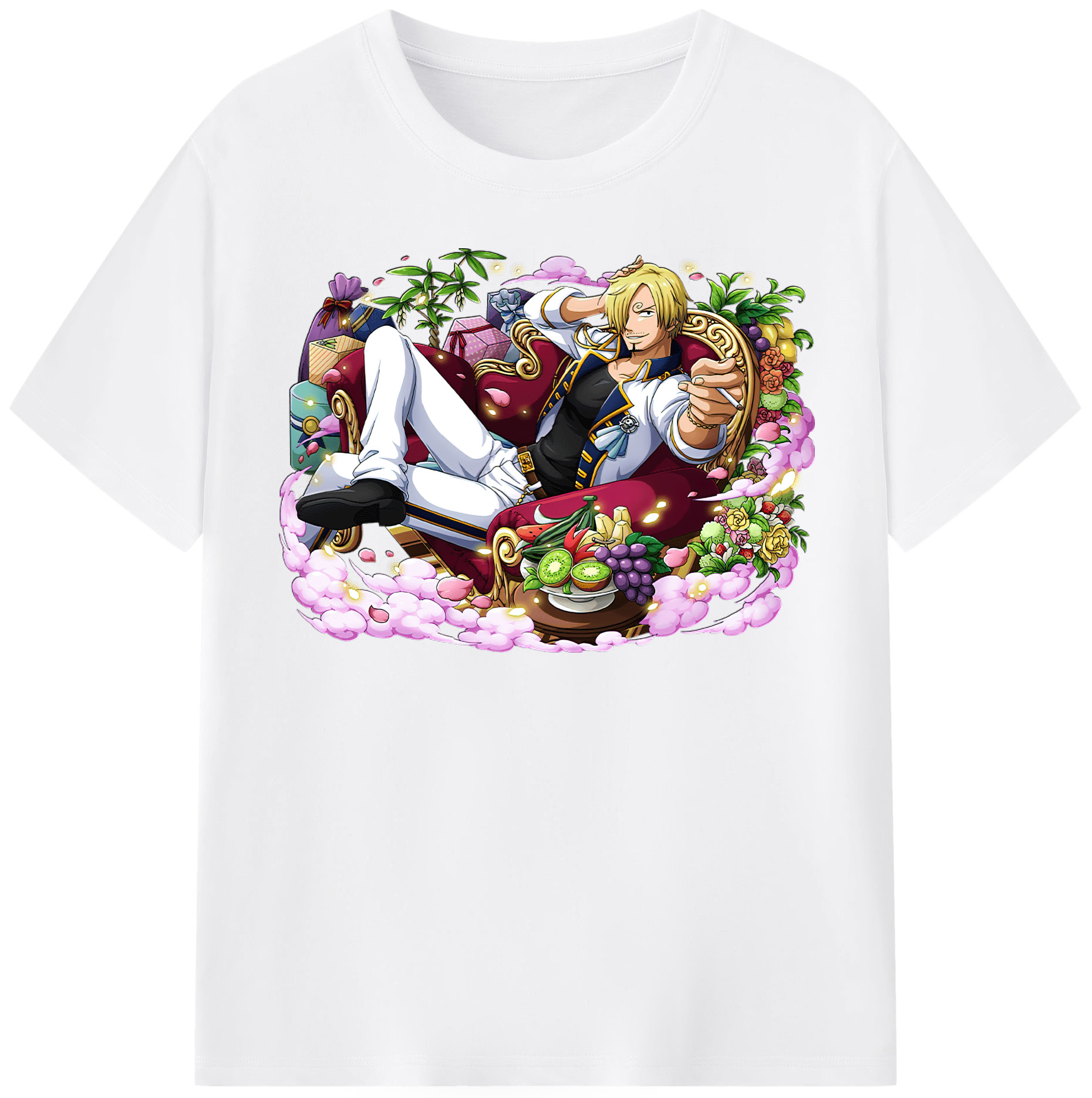 （画像用） ワンピース サンジ ONE PIECE Sanji 綿100％半袖Tシャツ（フロントプリント）