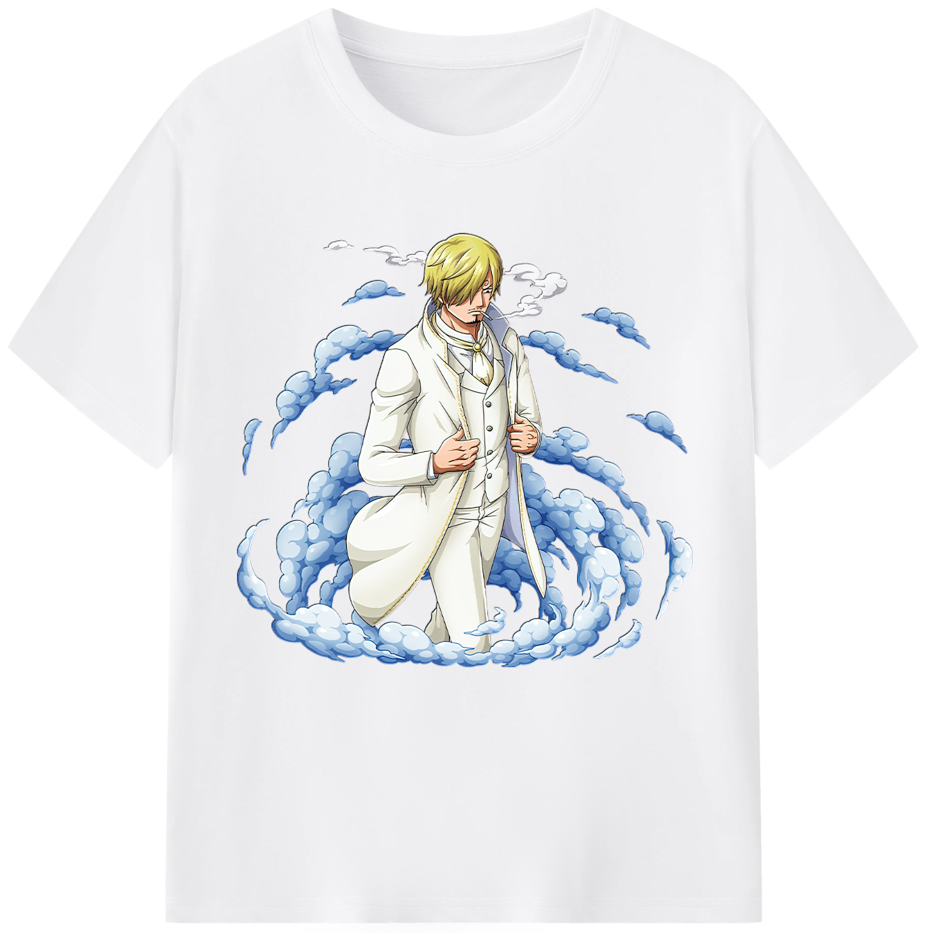 （画像用） ワンピース サンジ ONE PIECE Sanji 綿100％半袖Tシャツ（フロントプリント）