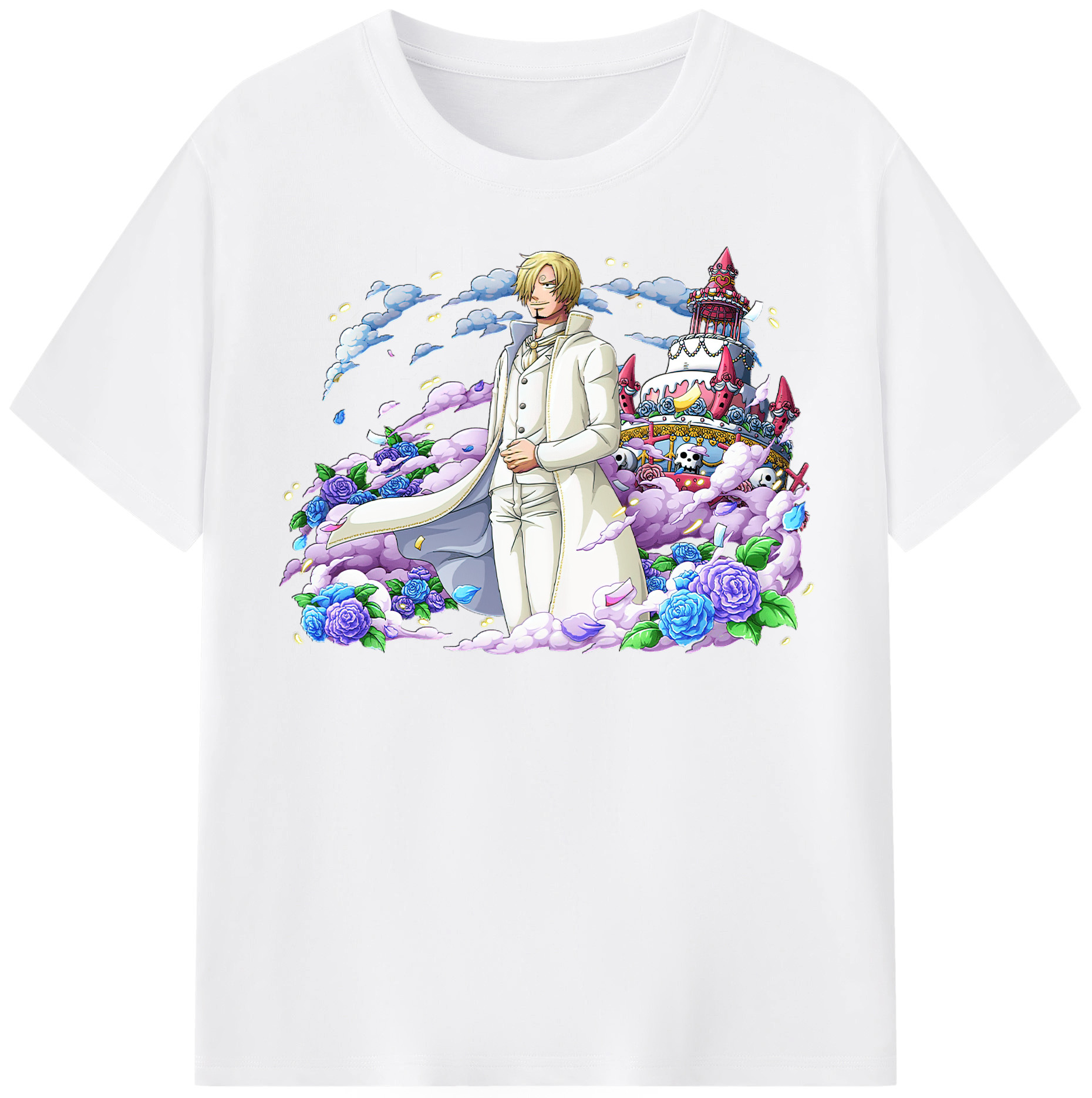 （画像用） ワンピース サンジ ONE PIECE Sanji 綿100％半袖Tシャツ（フロントプリント）