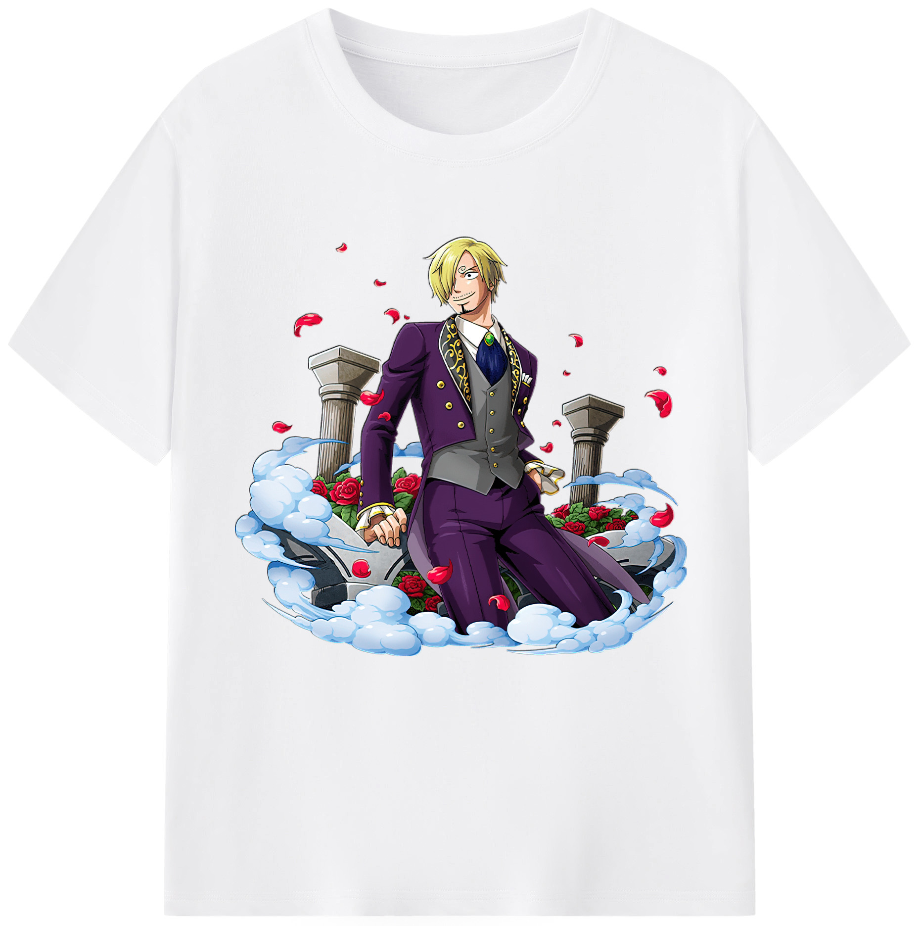 （画像用） ワンピース サンジ ONE PIECE Sanji 綿100％半袖Tシャツ（フロントプリント）