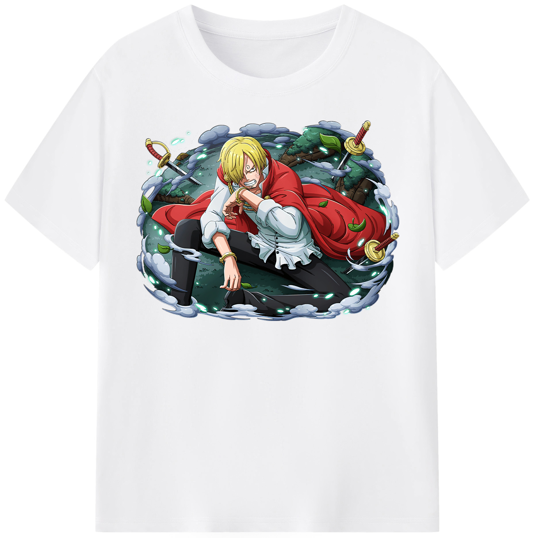 （画像用） ワンピース サンジ ONE PIECE Sanji 綿100％半袖Tシャツ（フロントプリント）