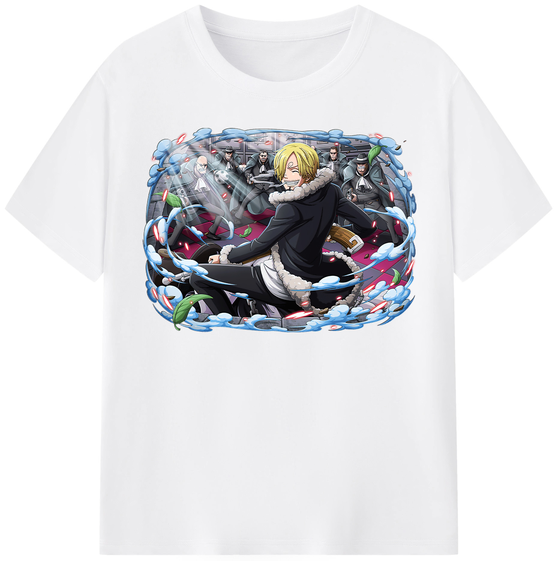 （画像用） ワンピース サンジ ONE PIECE Sanji 綿100％半袖Tシャツ（フロントプリント）