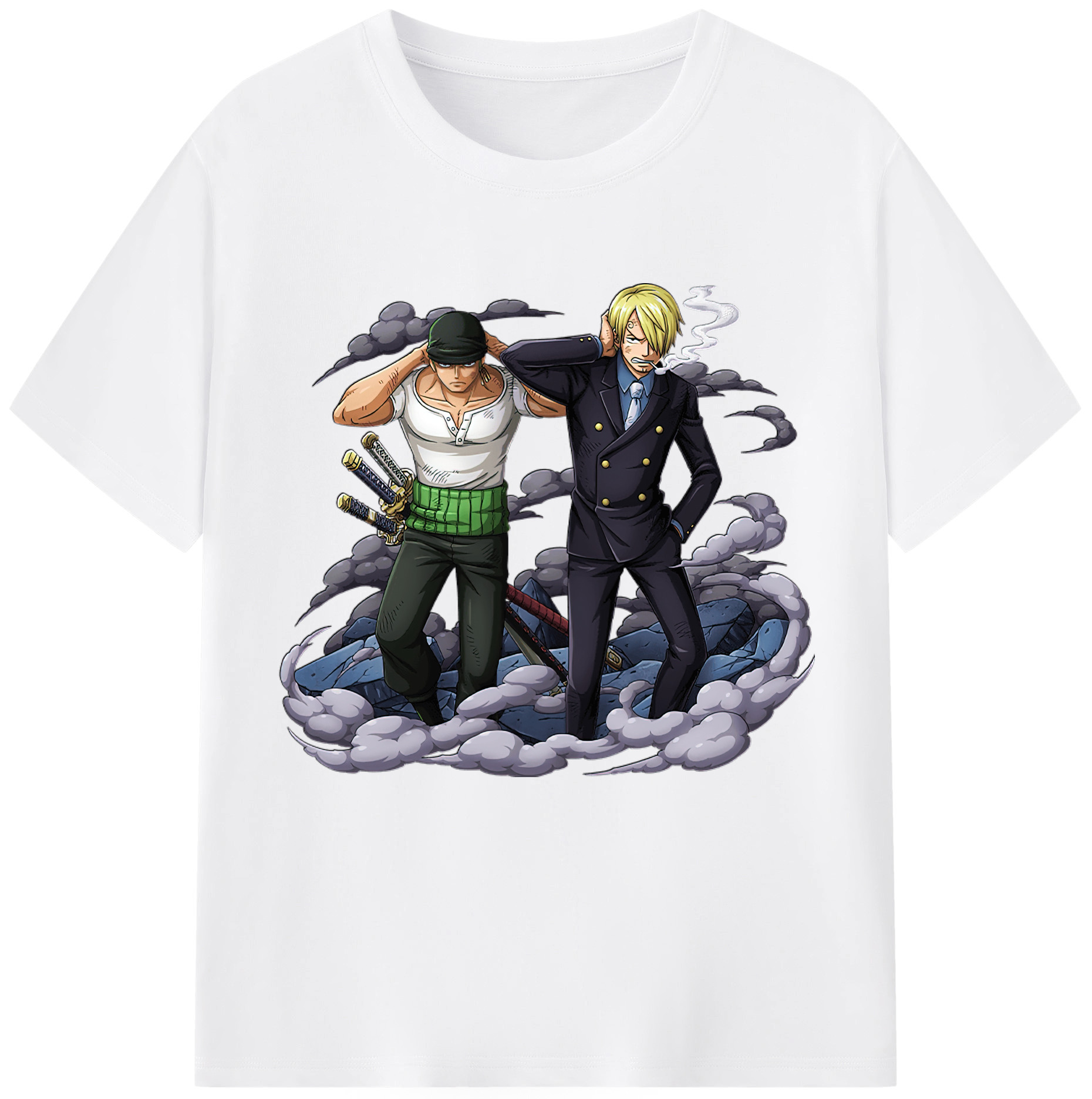 （画像用） ワンピース サンジ ONE PIECE Sanji 綿100％半袖Tシャツ（フロントプリント）