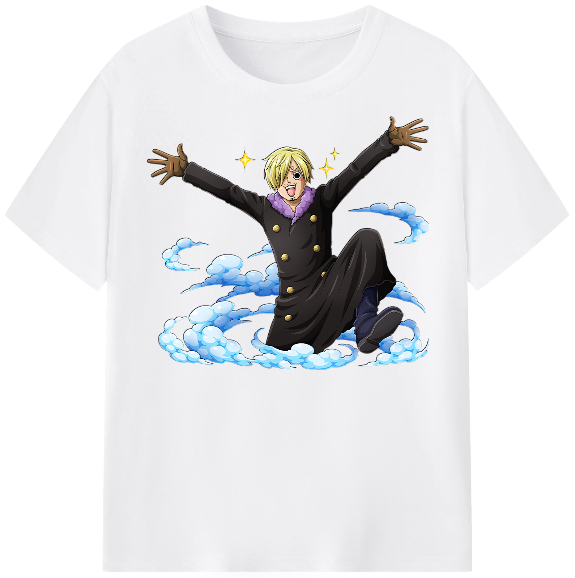 （画像用） ワンピース サンジ ONE PIECE Sanji 綿100％半袖Tシャツ（フロントプリント）