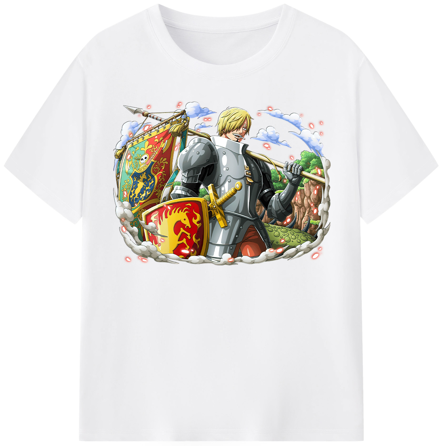 （画像用） ワンピース サンジ ONE PIECE Sanji 綿100％半袖Tシャツ（フロントプリント）