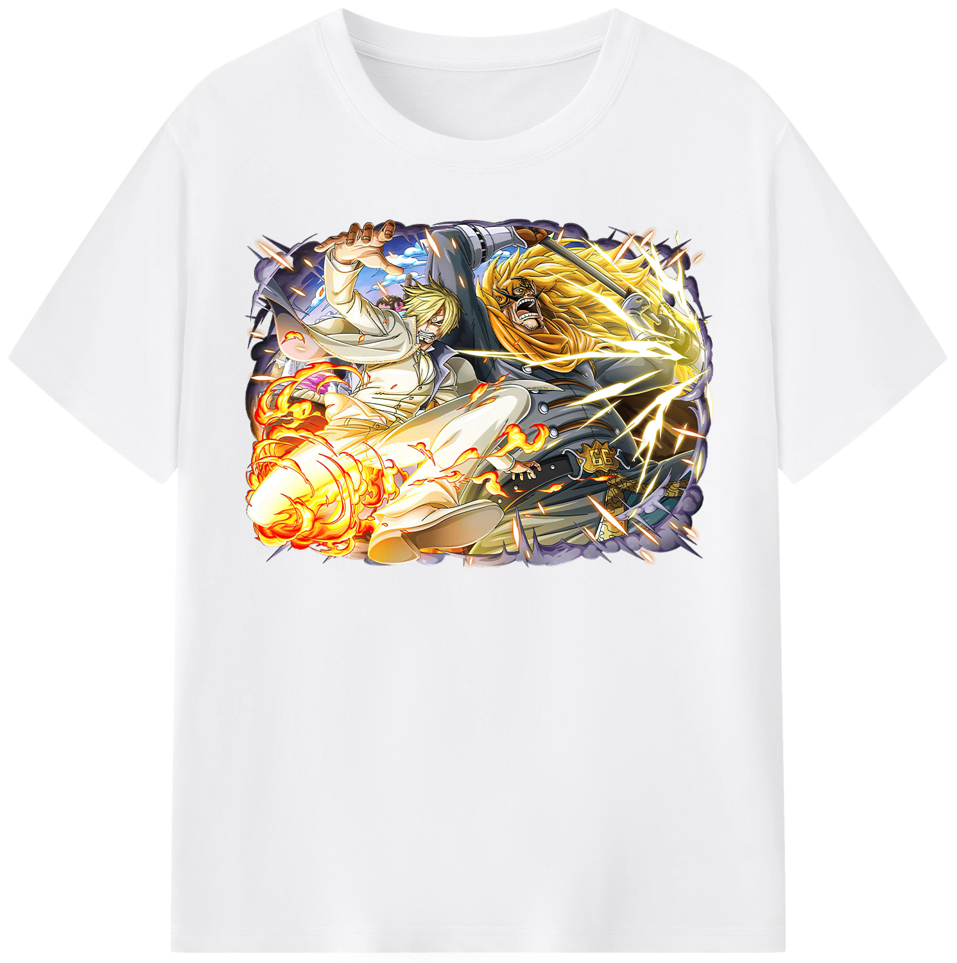 （画像用） ワンピース サンジ ONE PIECE Sanji 綿100％半袖Tシャツ（フロントプリント）