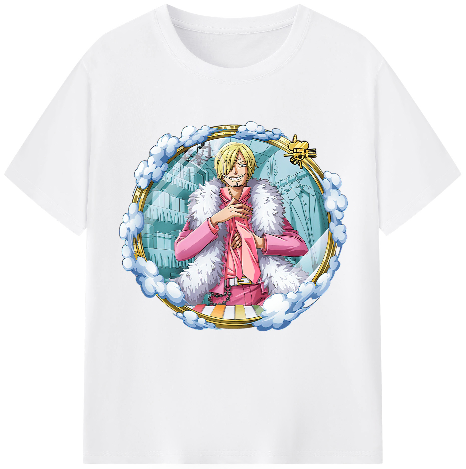 （画像用） ワンピース サンジ ONE PIECE Sanji 綿100％半袖Tシャツ（フロントプリント）