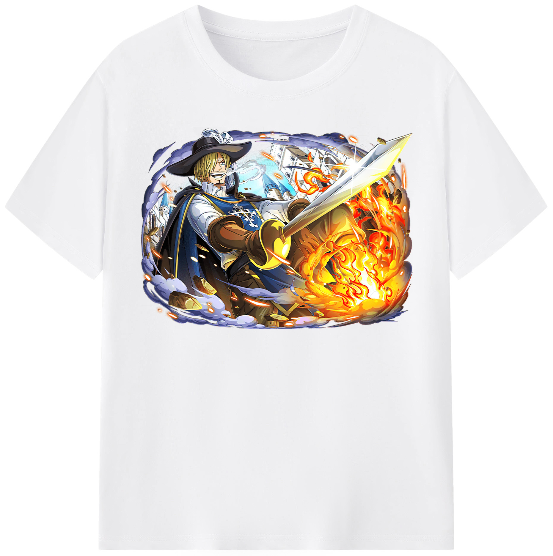 （画像用） ワンピース サンジ ONE PIECE Sanji 綿100％半袖Tシャツ（フロントプリント）
