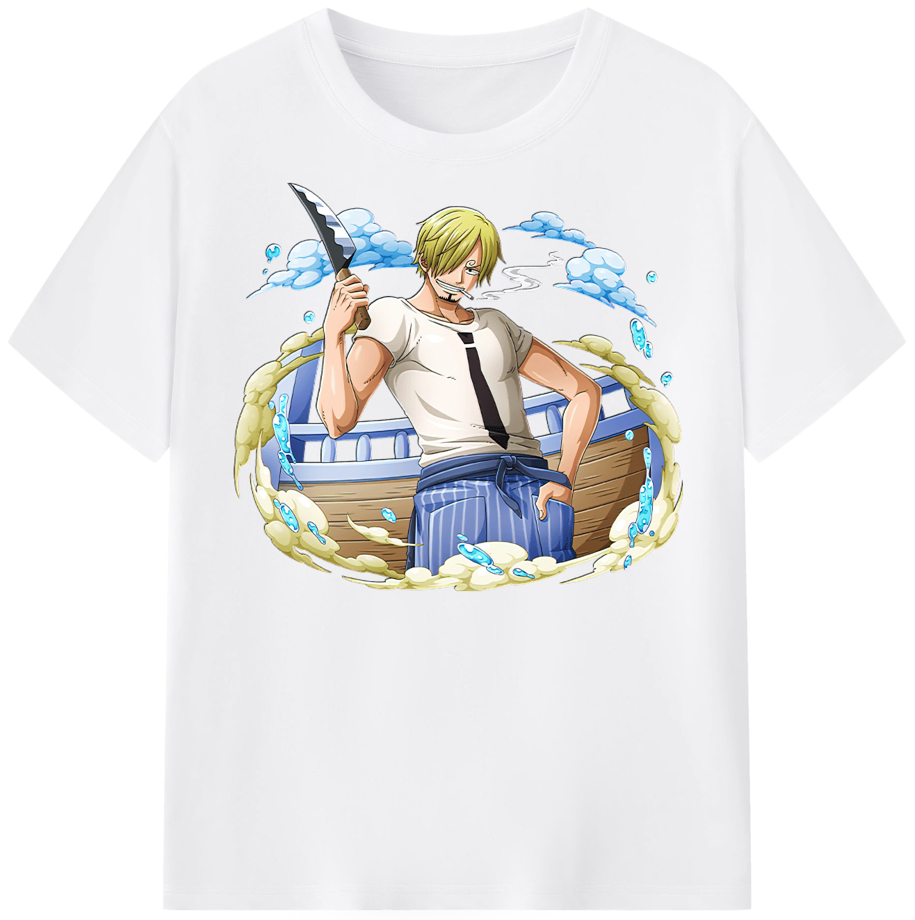 （画像用） ワンピース サンジ ONE PIECE Sanji 綿100％半袖Tシャツ（フロントプリント）