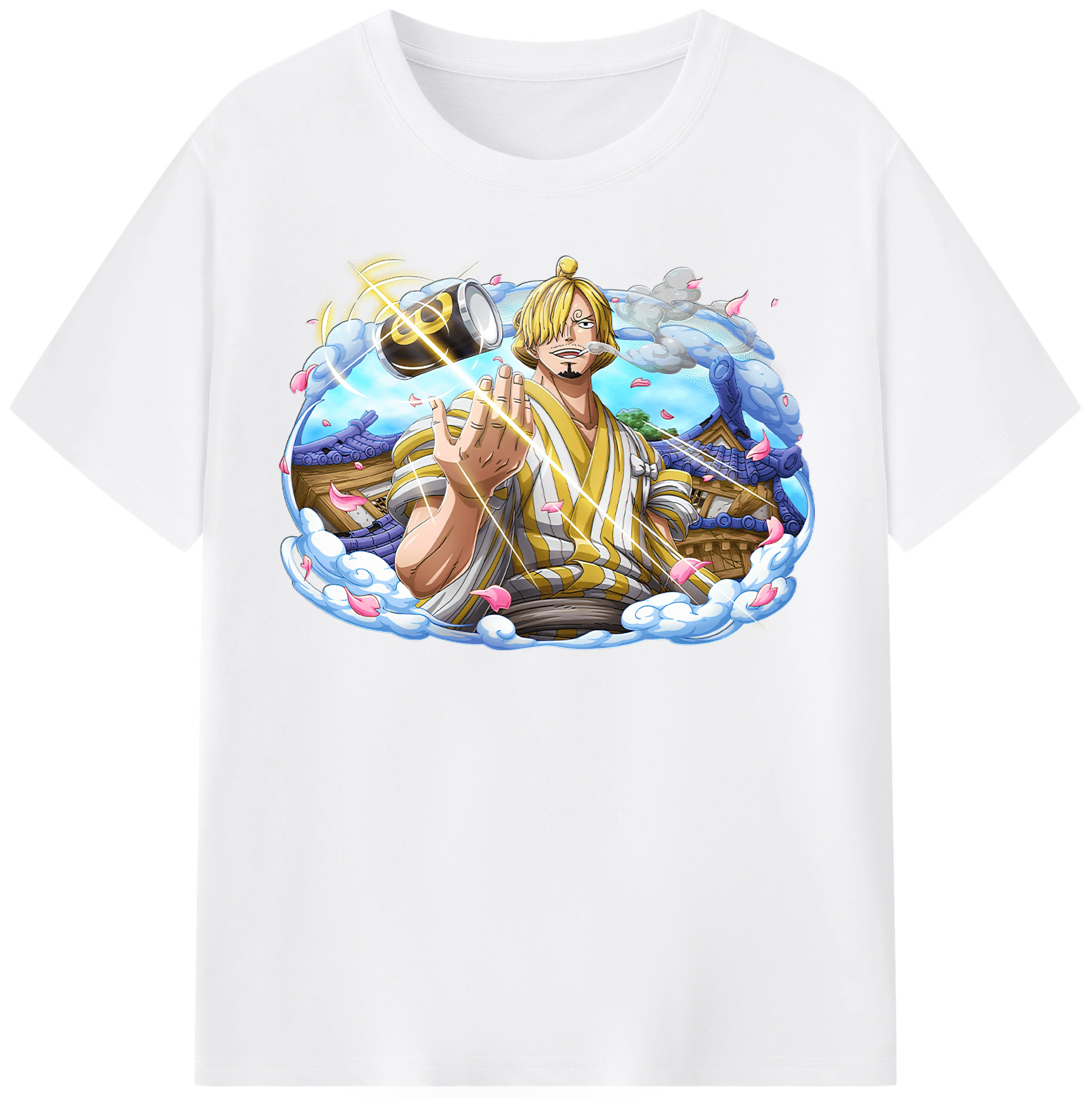 （画像用） ワンピース サンジ ONE PIECE Sanji 綿100％半袖Tシャツ（フロントプリント）