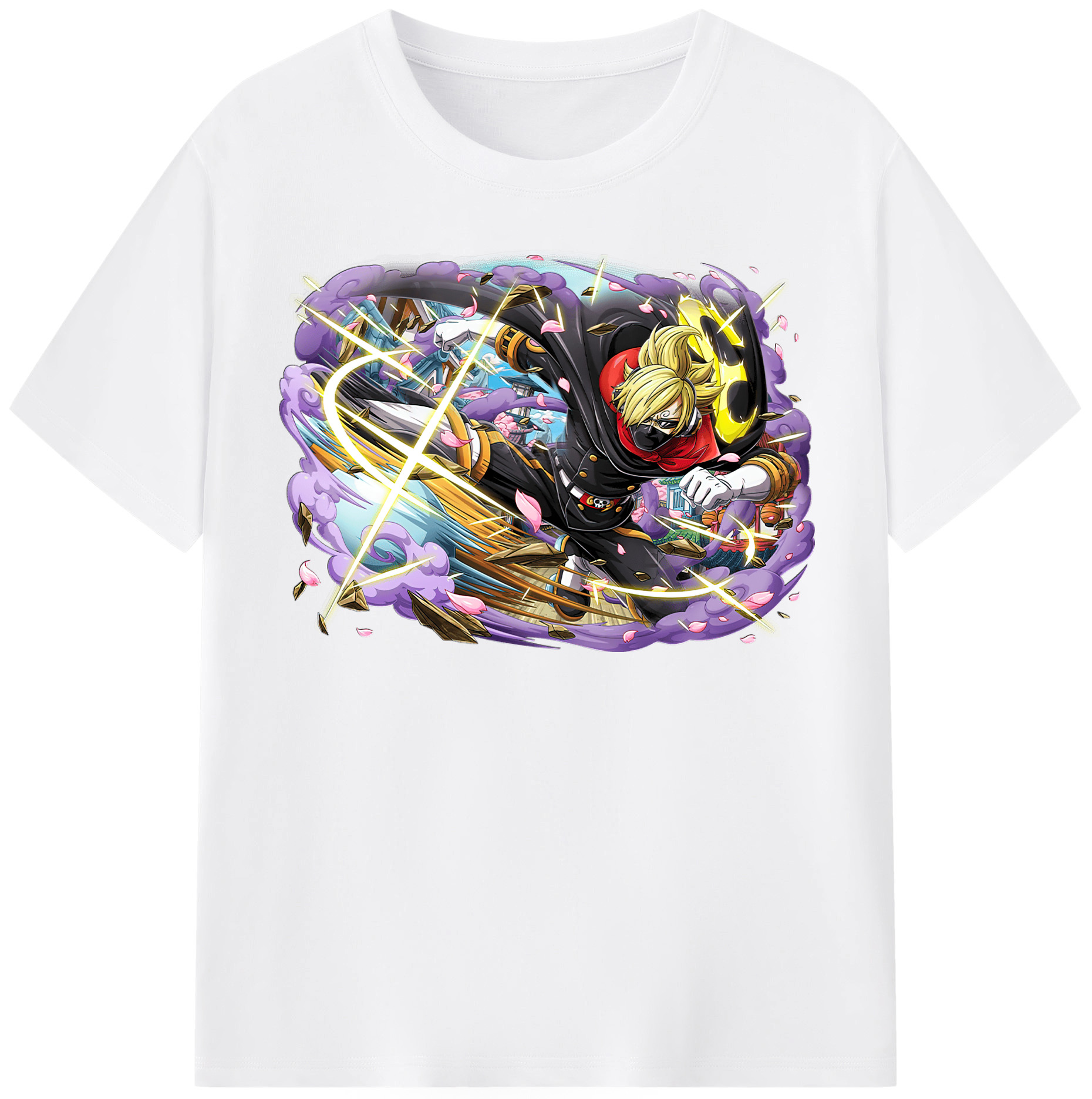 （画像用） ワンピース サンジ ONE PIECE Sanji 綿100％半袖Tシャツ（フロントプリント）
