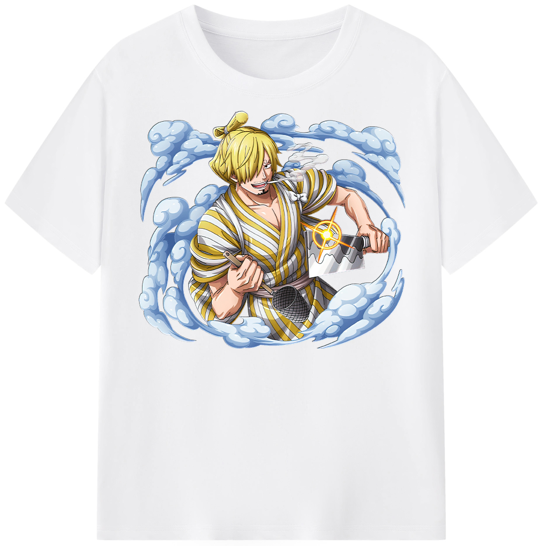 （画像用） ワンピース サンジ ONE PIECE Sanji 綿100％半袖Tシャツ（フロントプリント）