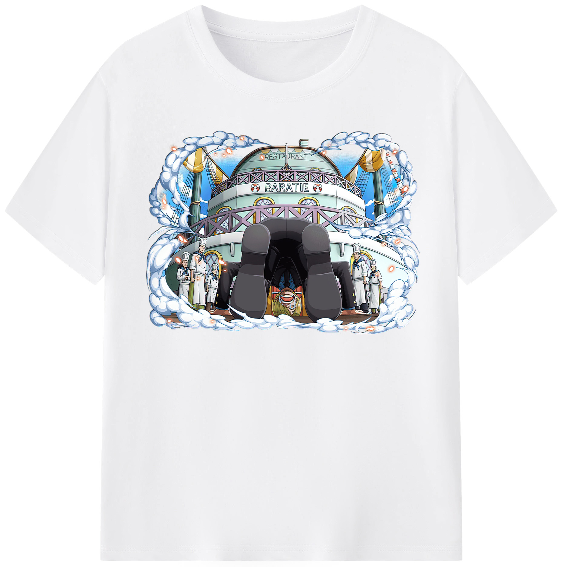 （画像用） ワンピース サンジ ONE PIECE Sanji 綿100％半袖Tシャツ（フロントプリント）