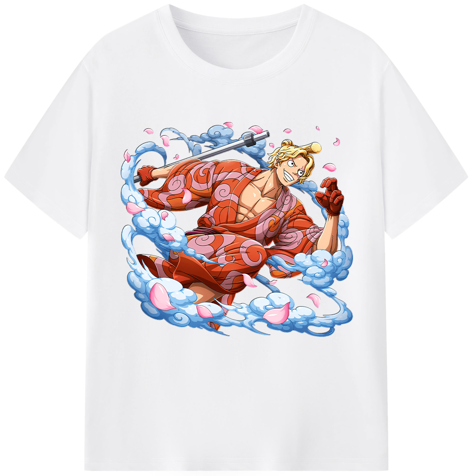 （画像用） ワンピース サンジ ONE PIECE Sanji 綿100％半袖Tシャツ（フロントプリント）